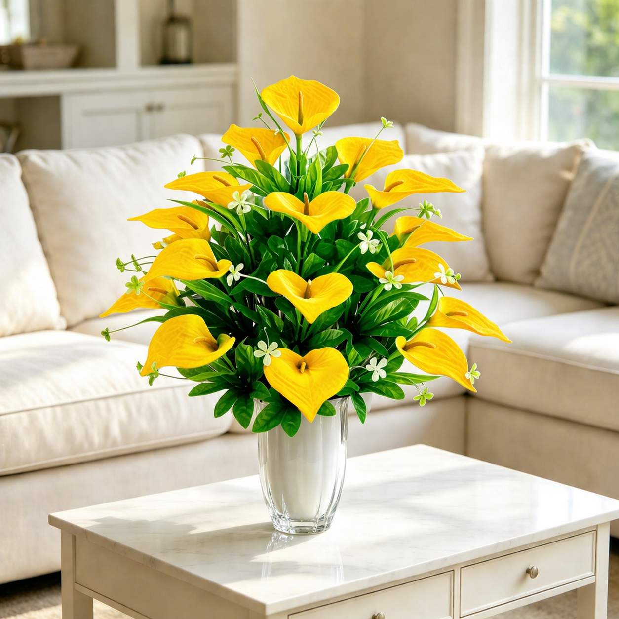 2-Bundle 36-Head Realistic Blue Calla Lily Bouquet