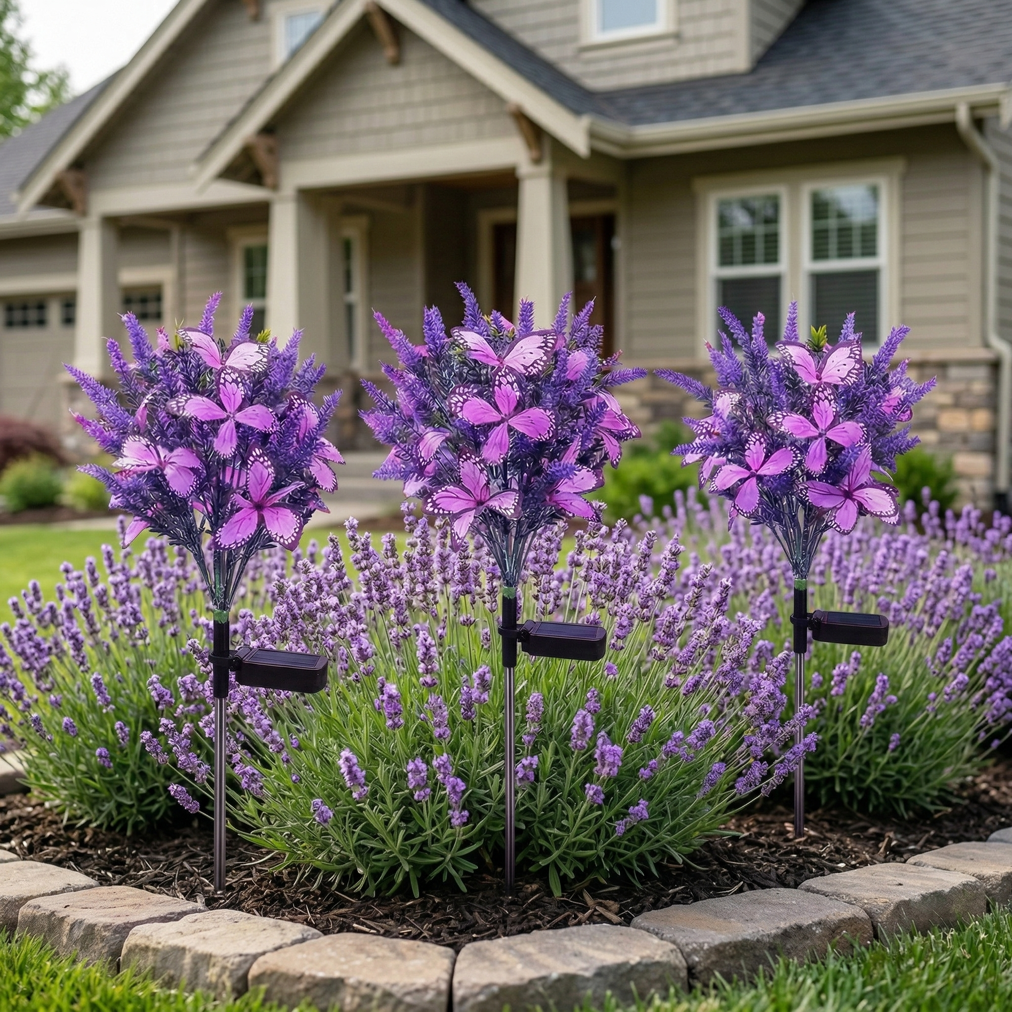 Solar Lavender Butterfly Garden Stake Light