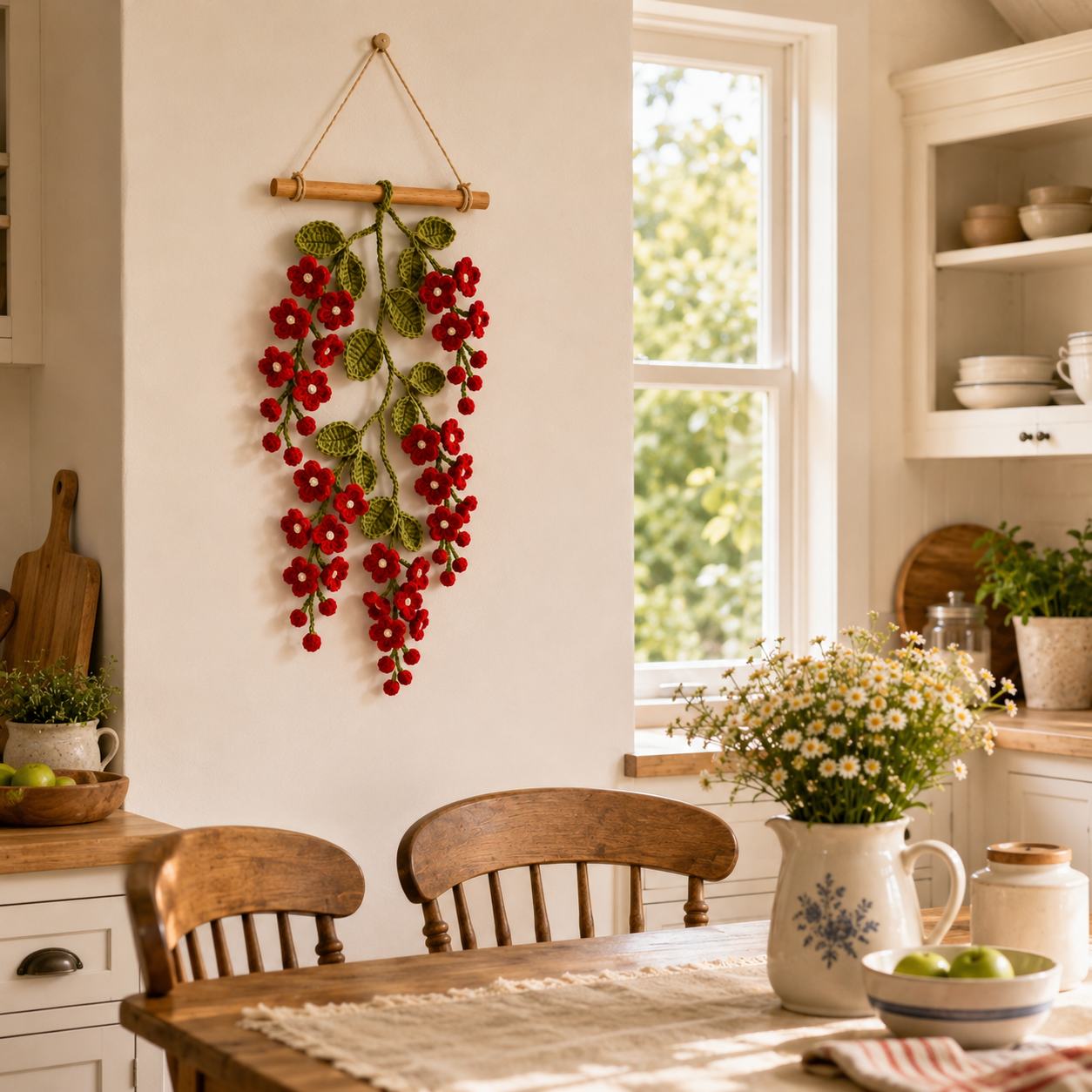 Crochet Flower Wall Hanging Decor