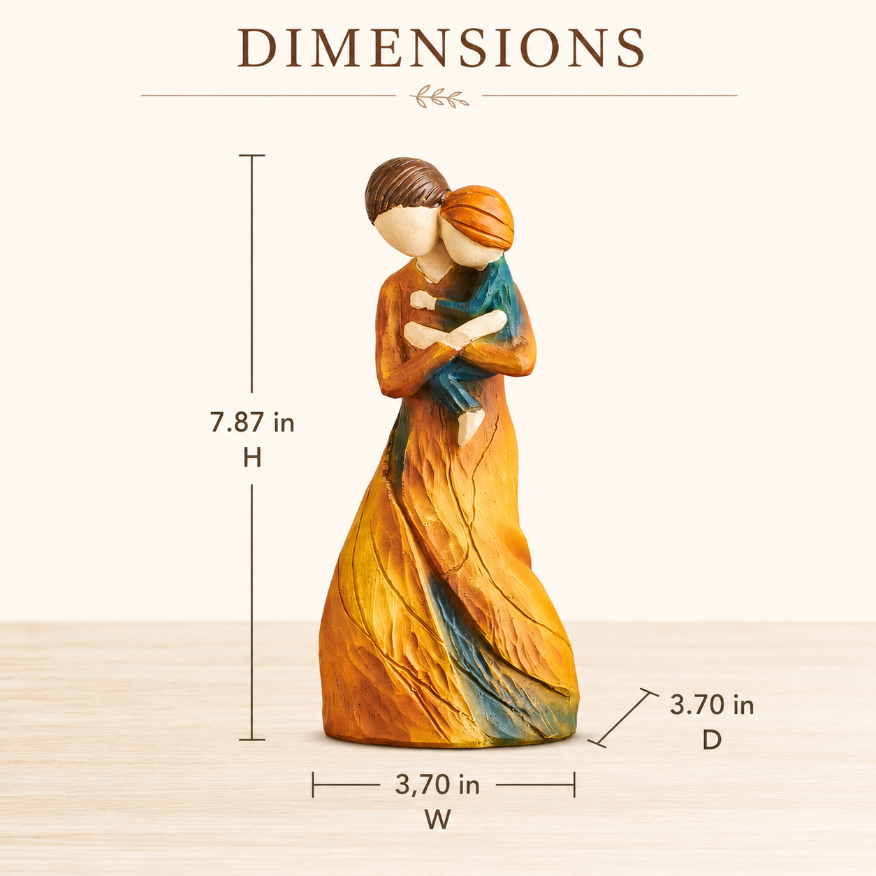 Faceless Resin Tabletop Figurine, Hand-Painted Style Angel or Family Statue