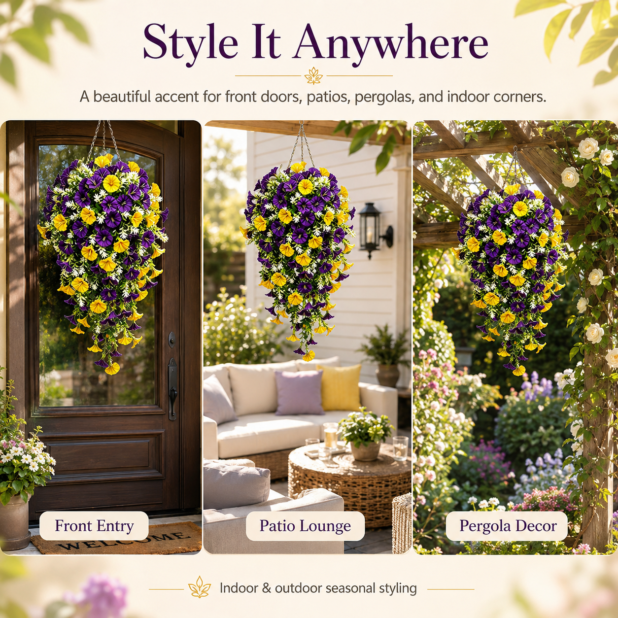 7-Piece Spring & Summer Artificial Morning Glory Hanging Vine