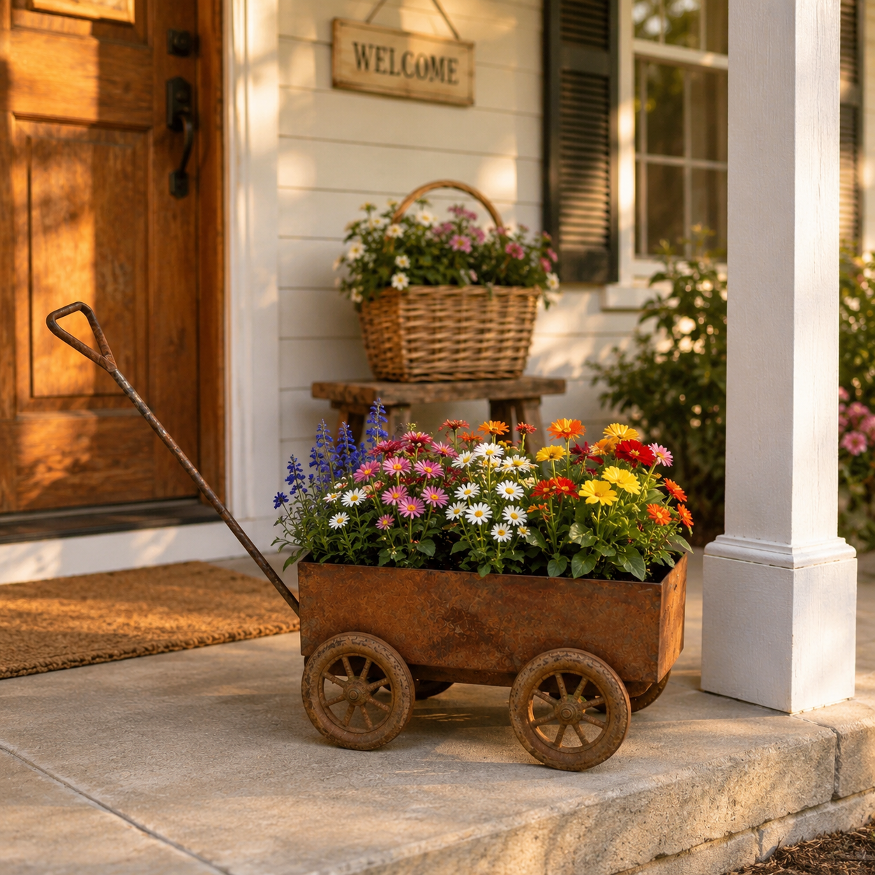 Rustic Metal Garden Planter