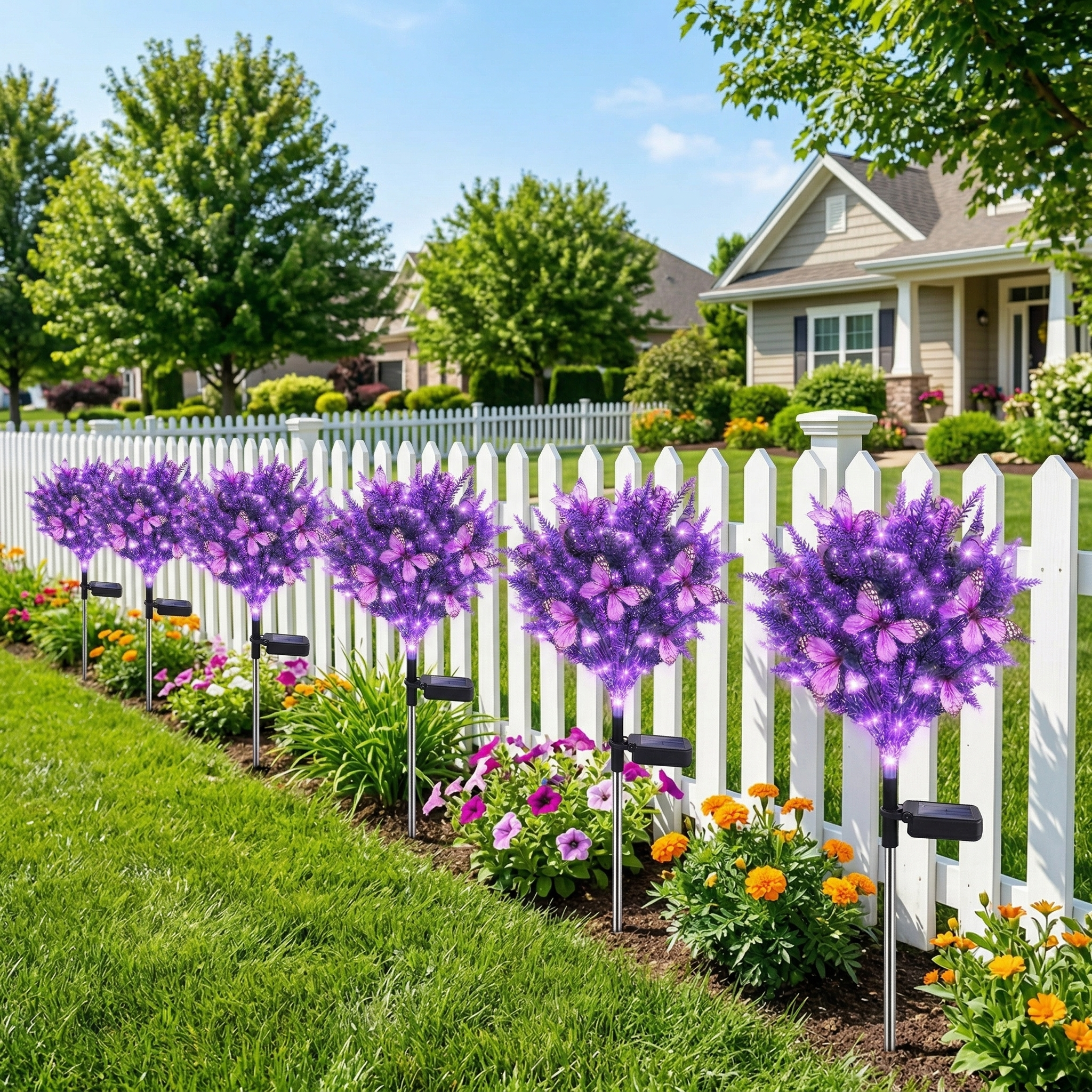 Solar Lavender Butterfly Garden Stake Light