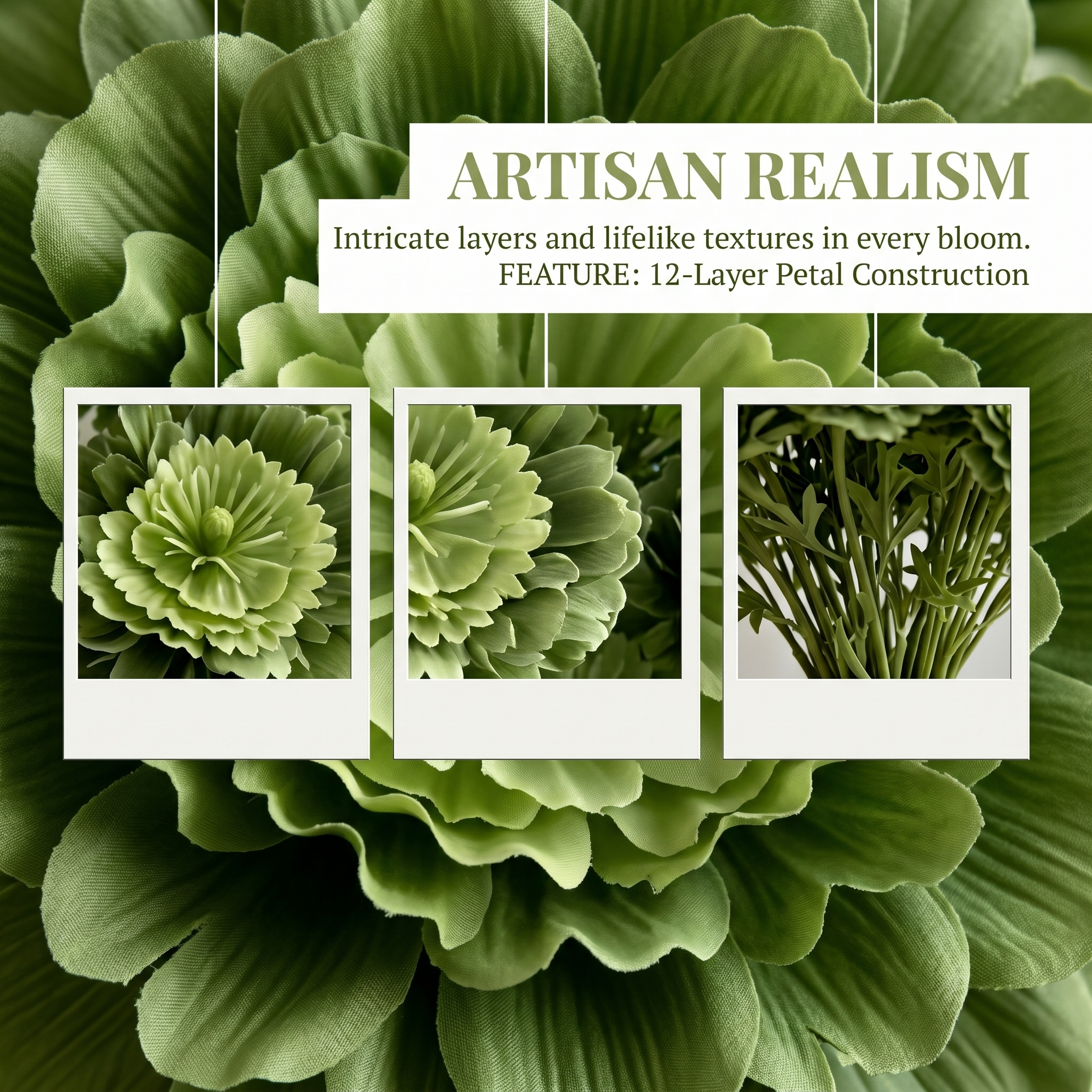 2-Pack 6-Head Artificial Layered Peony Stems