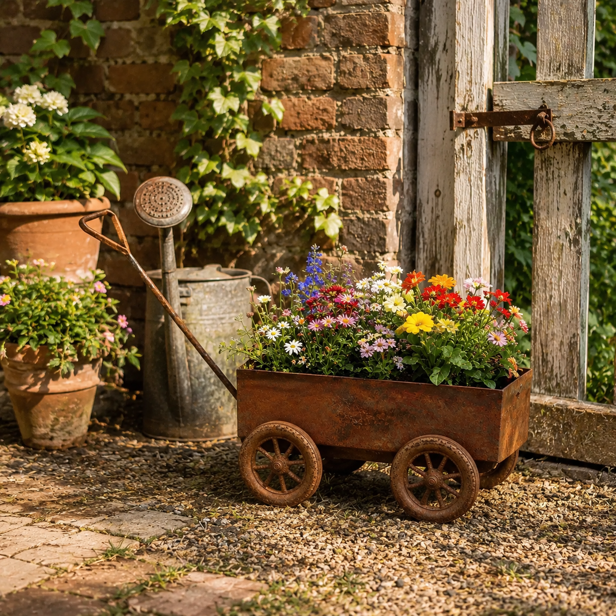 Rustic Metal Garden Planter