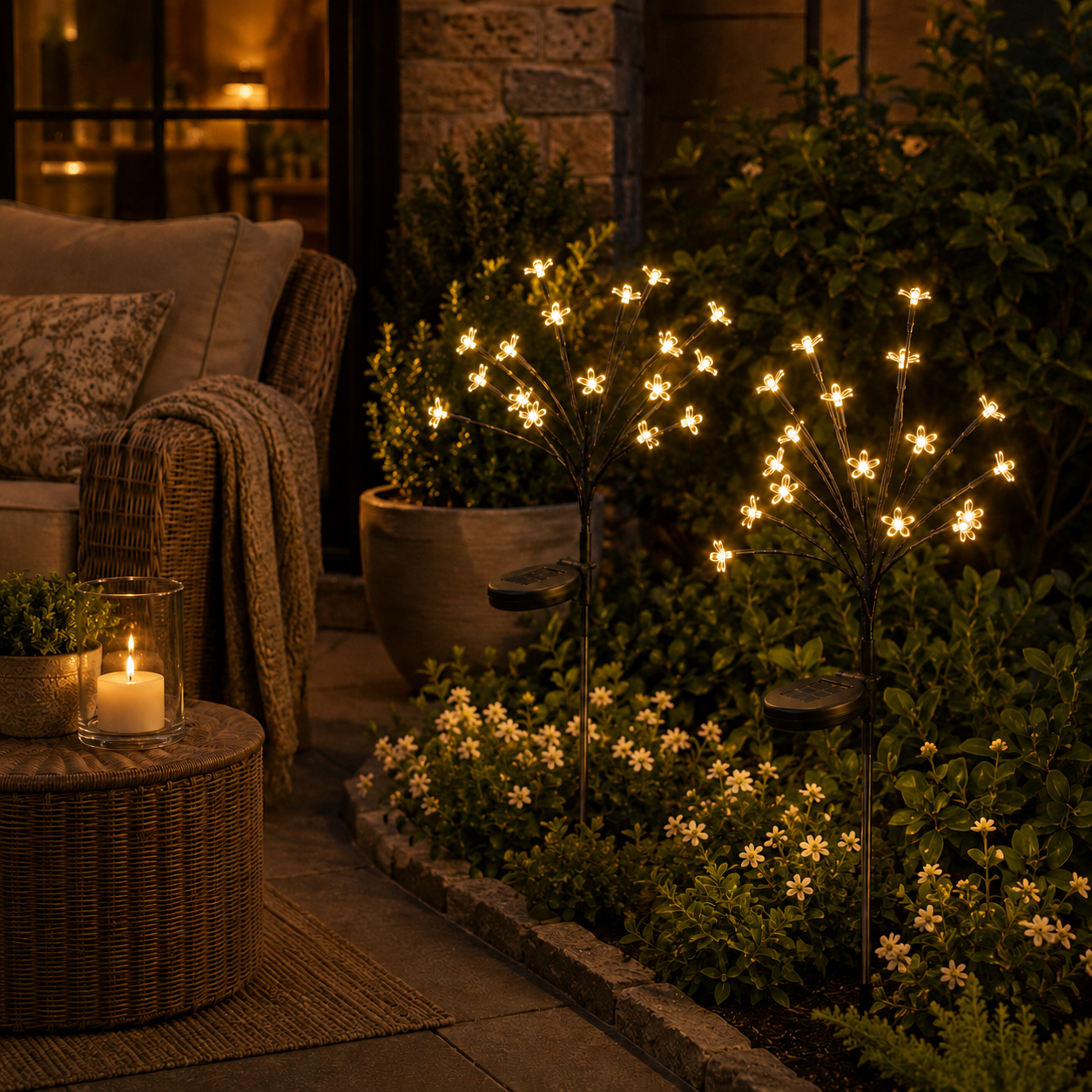 2-Pack Solar Flower LED Lights – 40-LED Outdoor Garden Decor for Patio, Yard & Pathway