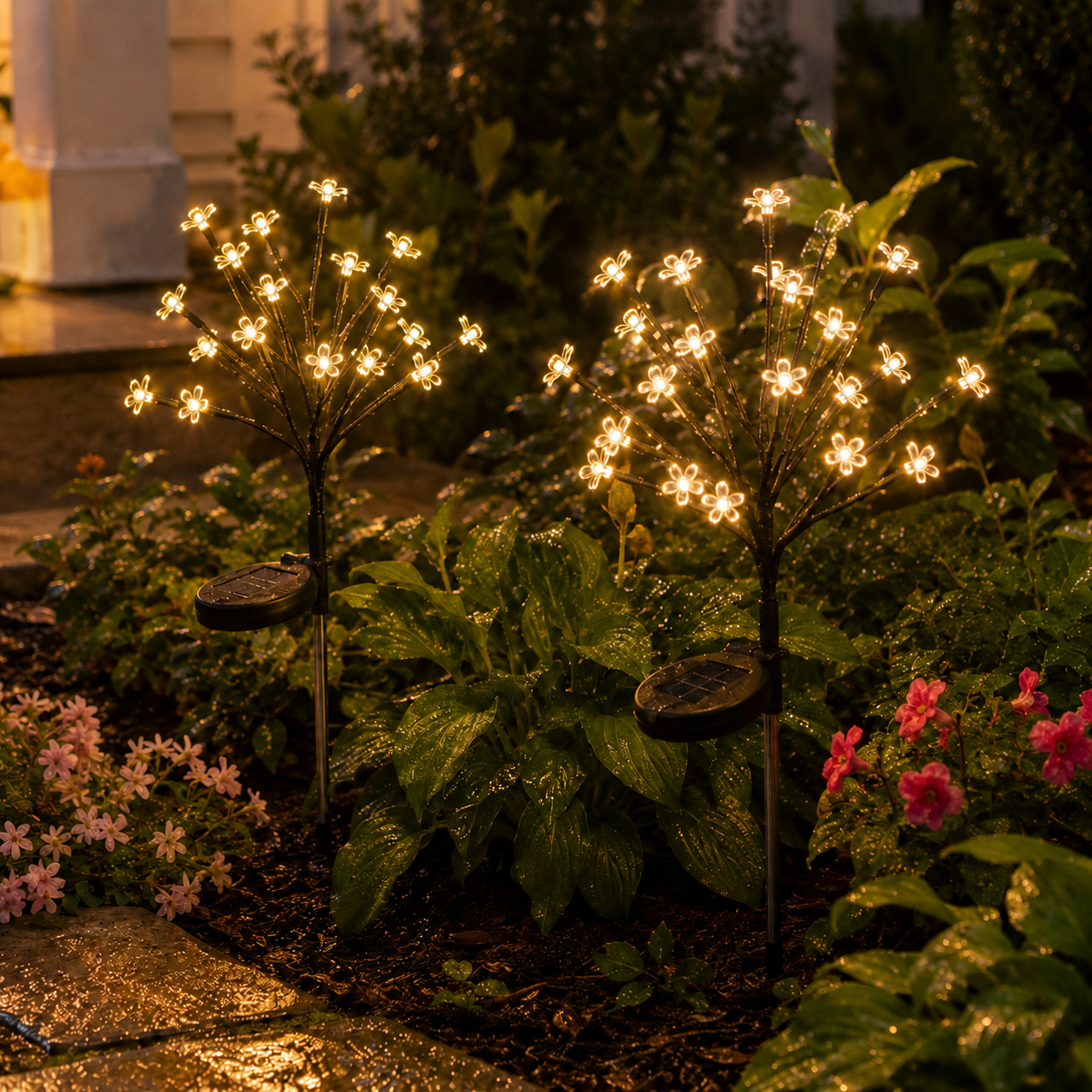 2-Pack Solar Flower LED Lights – 40-LED Outdoor Garden Decor for Patio, Yard & Pathway