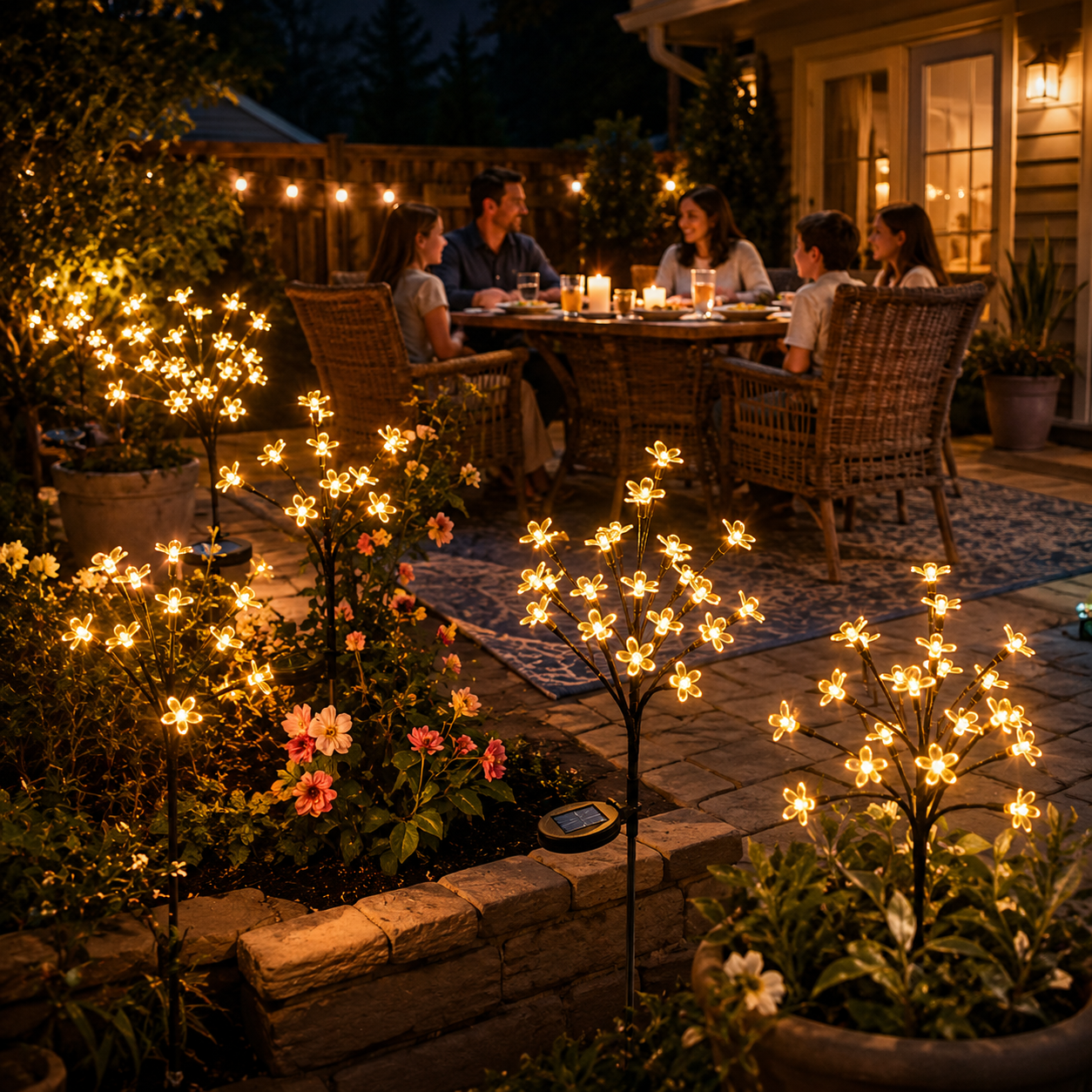 2-Pack Solar Flower LED Lights – 40-LED Outdoor Garden Decor for Patio, Yard & Pathway