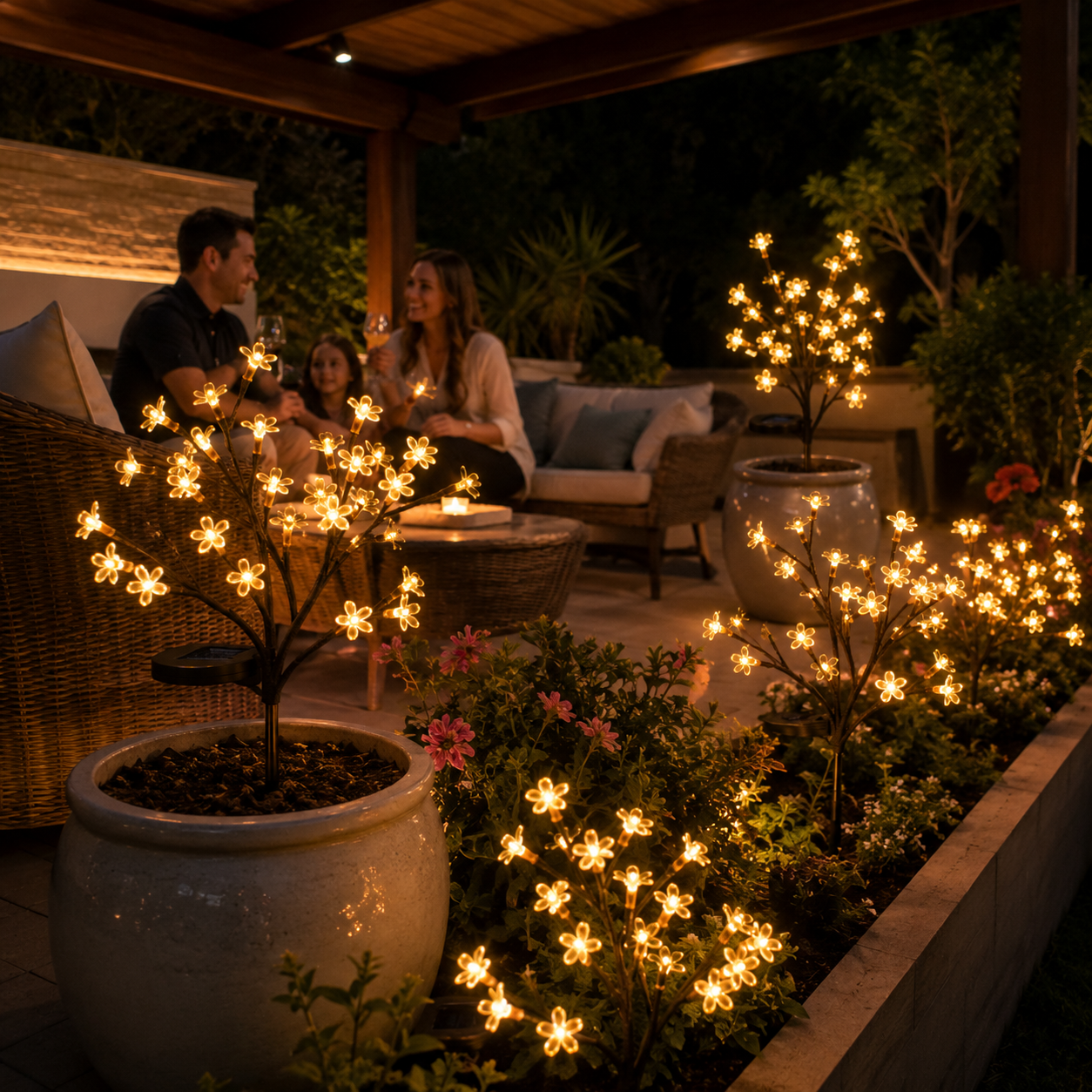 2-Pack Solar Flower LED Lights – 40-LED Outdoor Garden Decor for Patio, Yard & Pathway