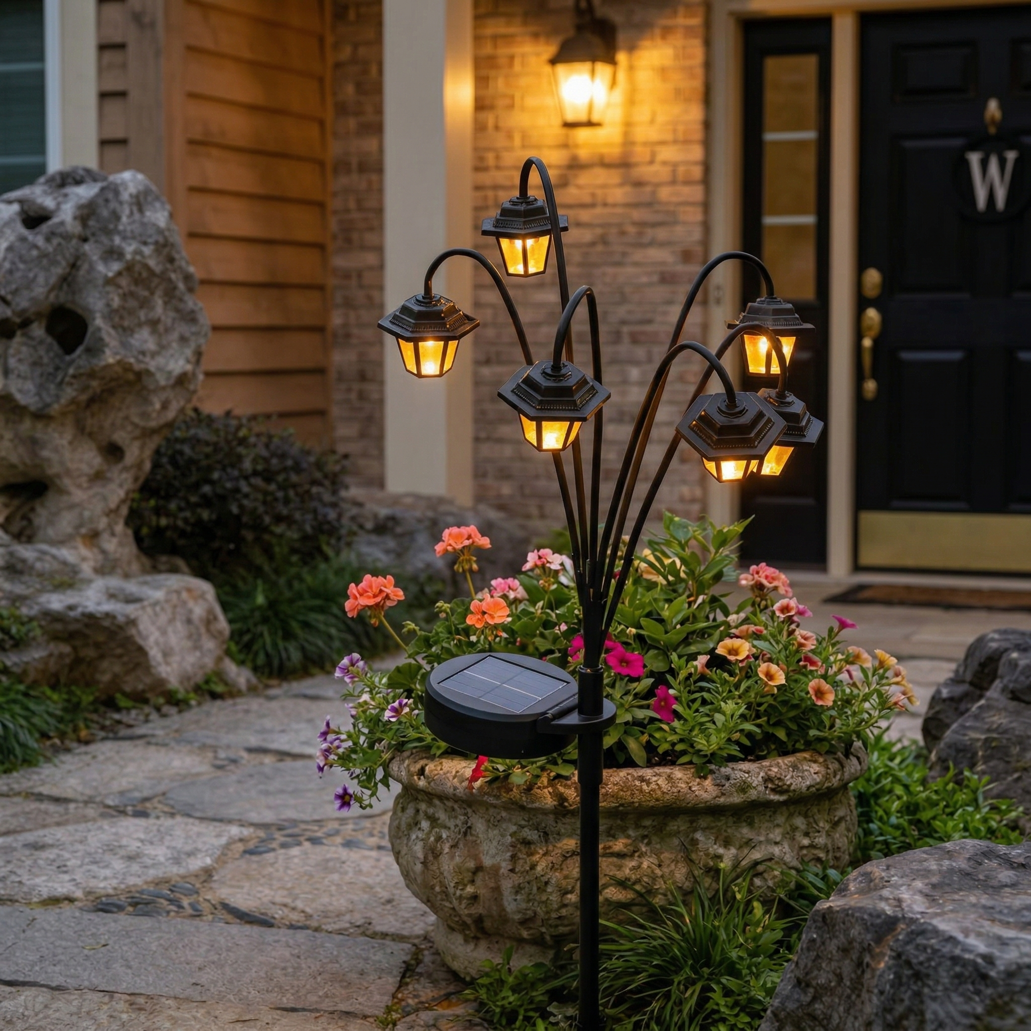 Vintage Solar Lantern Pathway Light