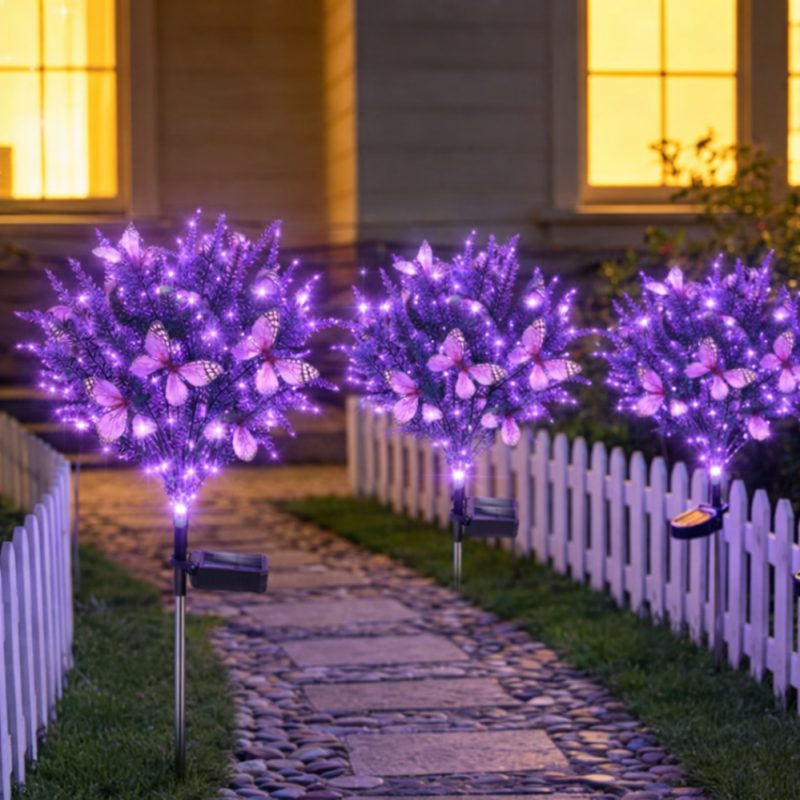 Solar Lavender Butterfly Garden Stake Light