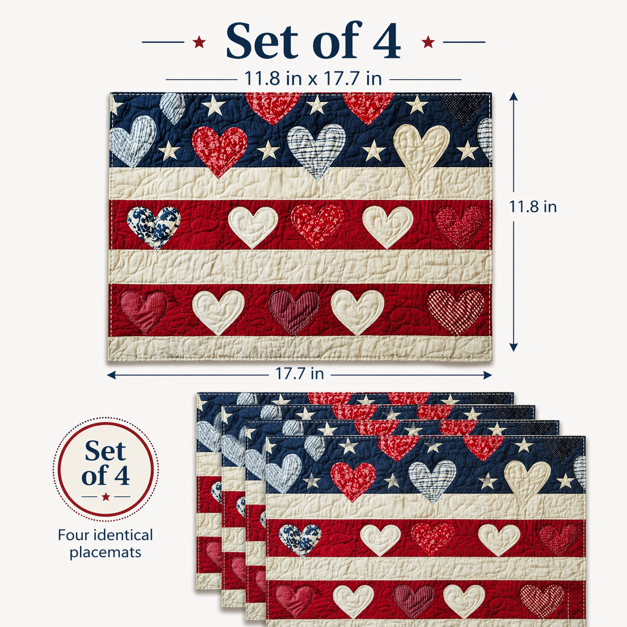 4-Piece 250th Anniversary Patriotic Placemats