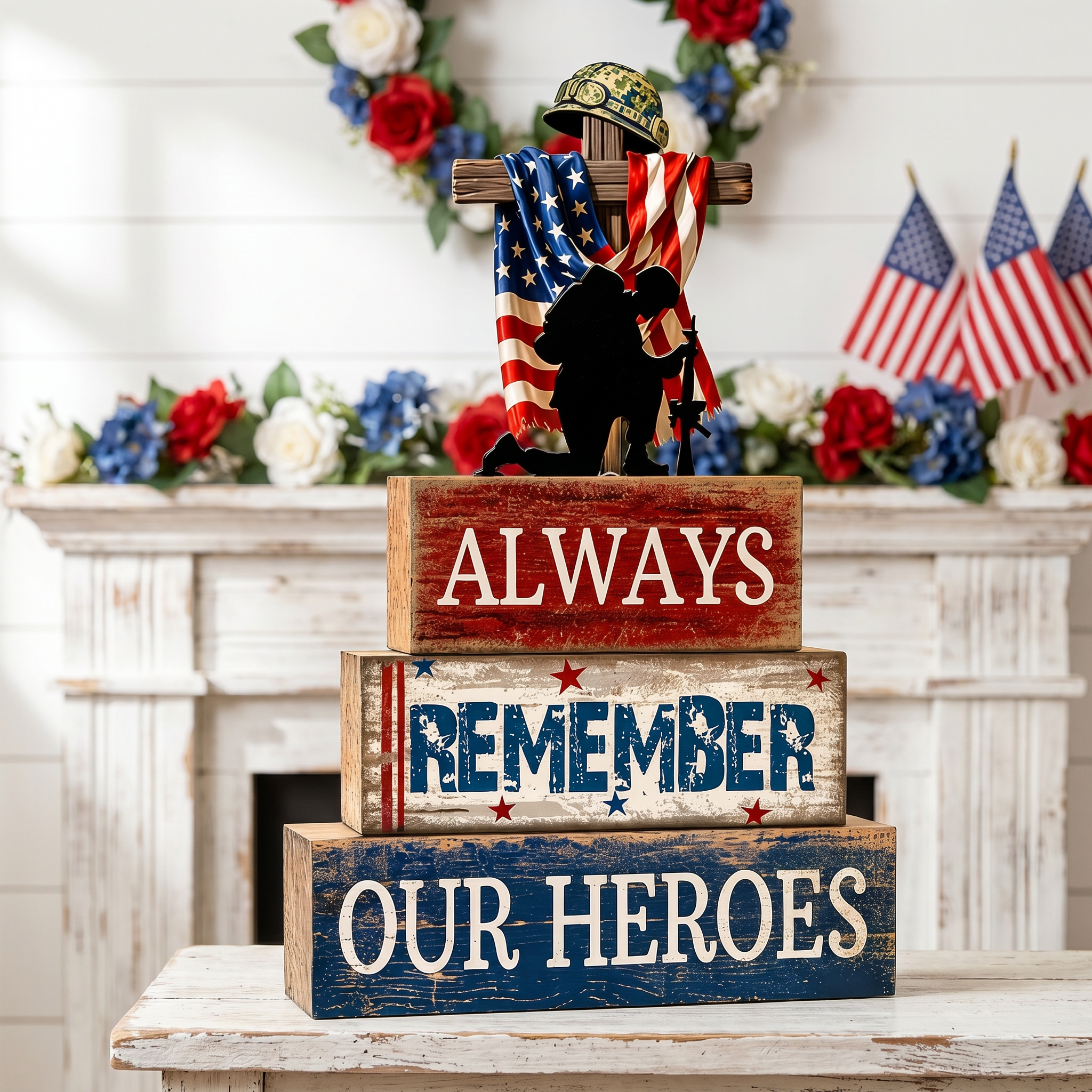 Patriotic Wooden Tabletop Decor