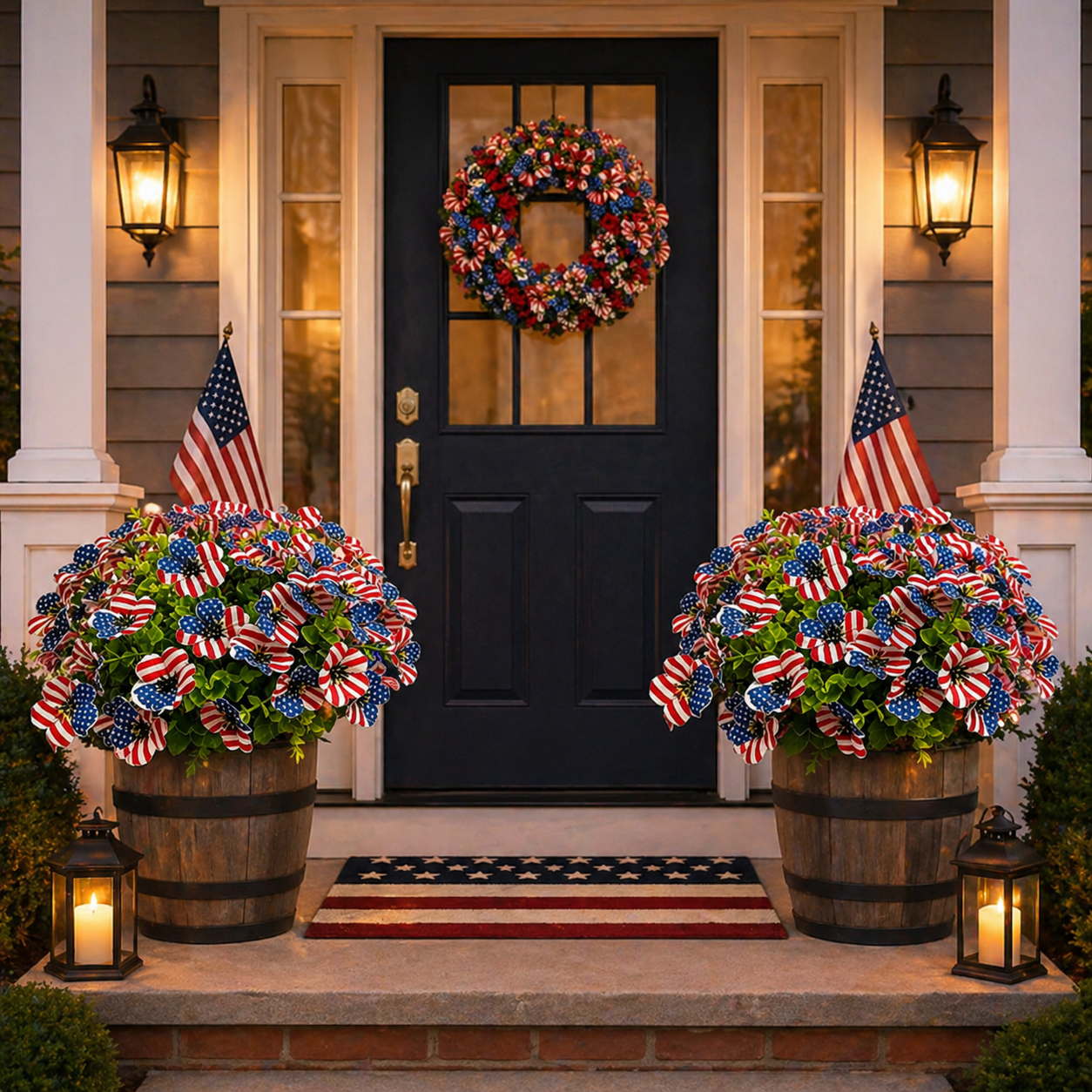 30-Piece Patriotic Artificial Flower Stems