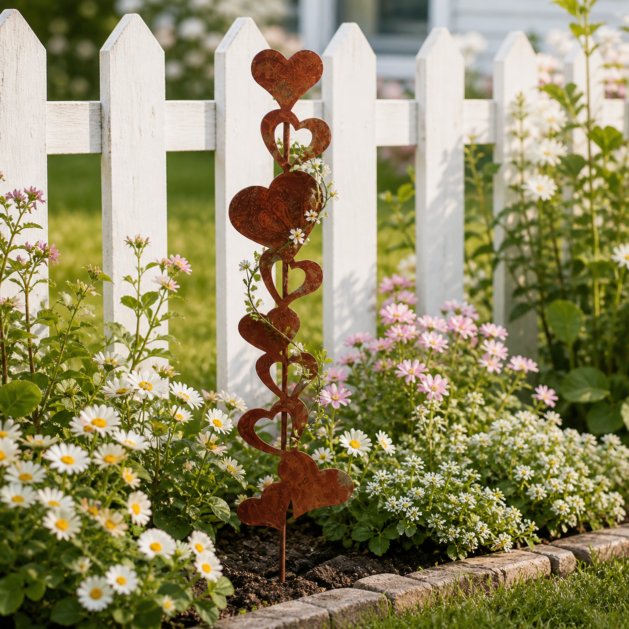 Rustic Heart Metal Garden Stake Decor