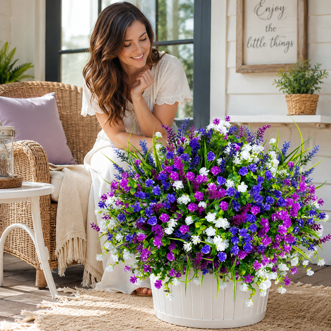 8-Piece Set of Outdoor Realistic Artificial Flowers