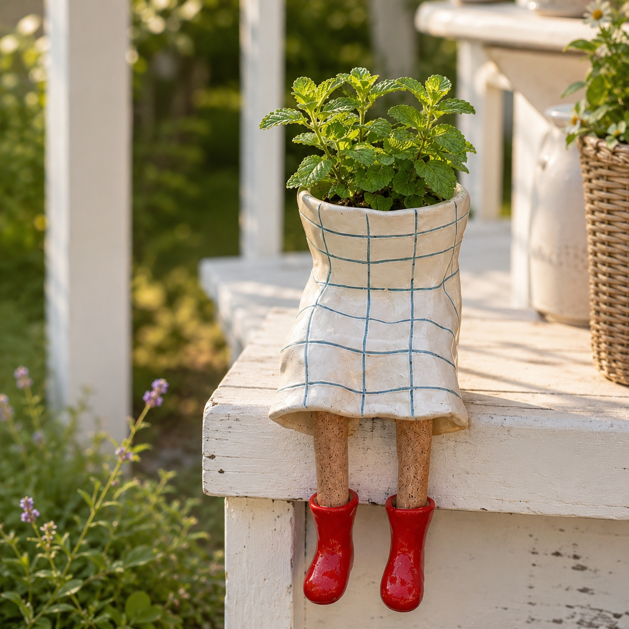 Whimsical Sitting Planter Pot