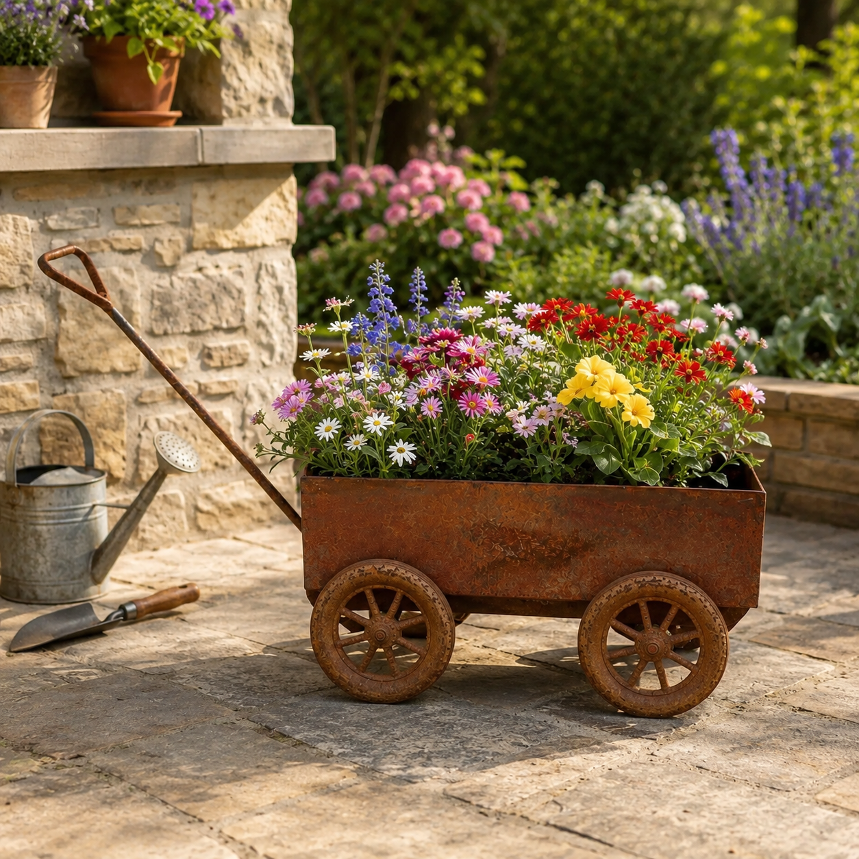 Rustic Metal Garden Planter