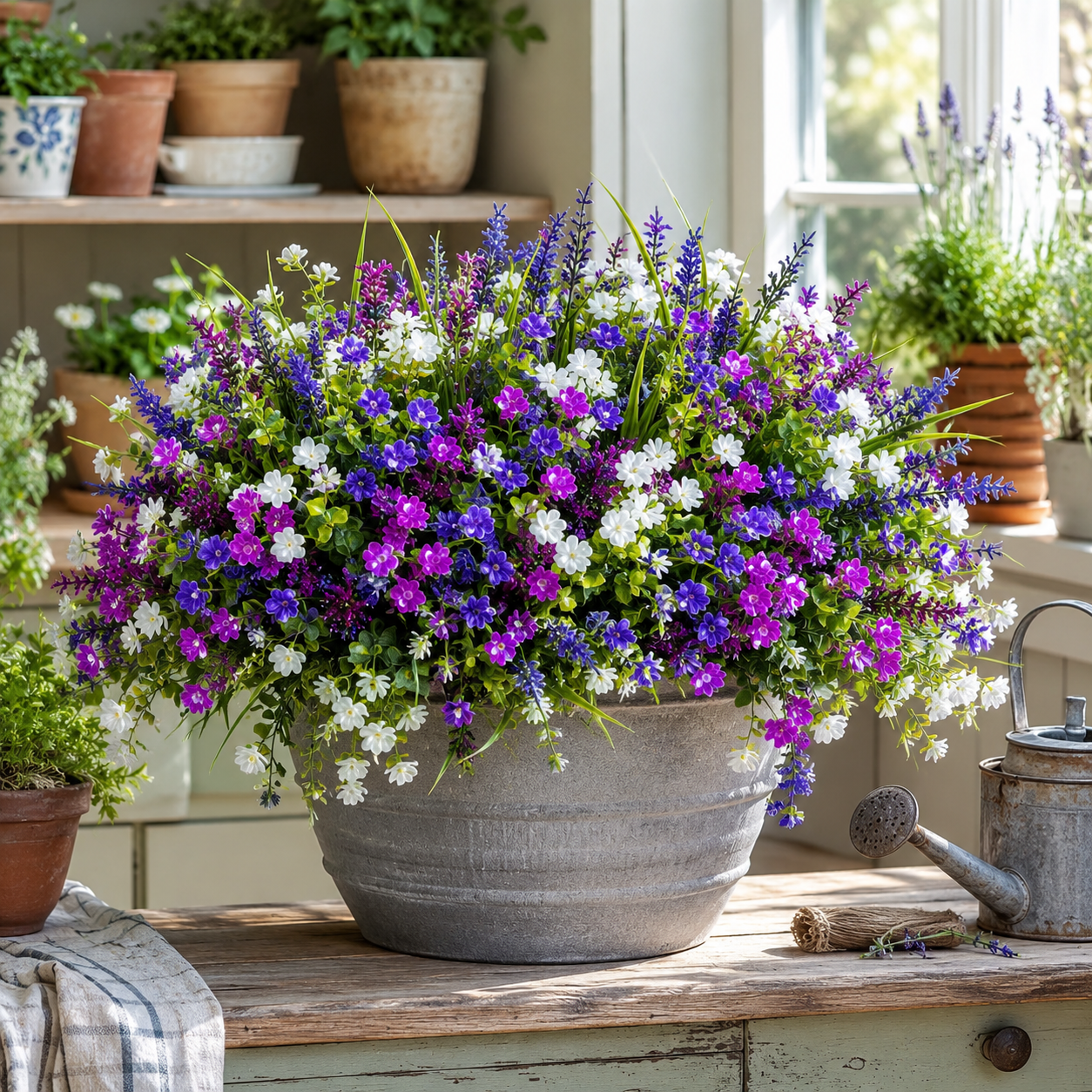 8-Piece Set of Outdoor Realistic Artificial Flowers