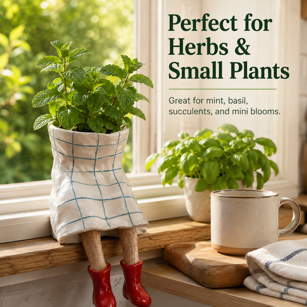 Whimsical Sitting Planter Pot