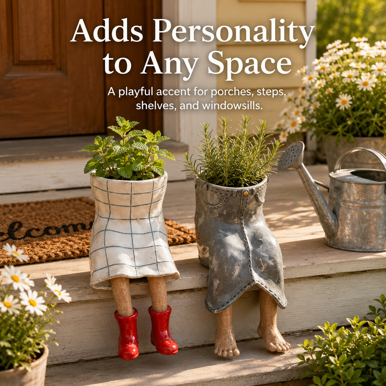 Whimsical Sitting Planter Pot
