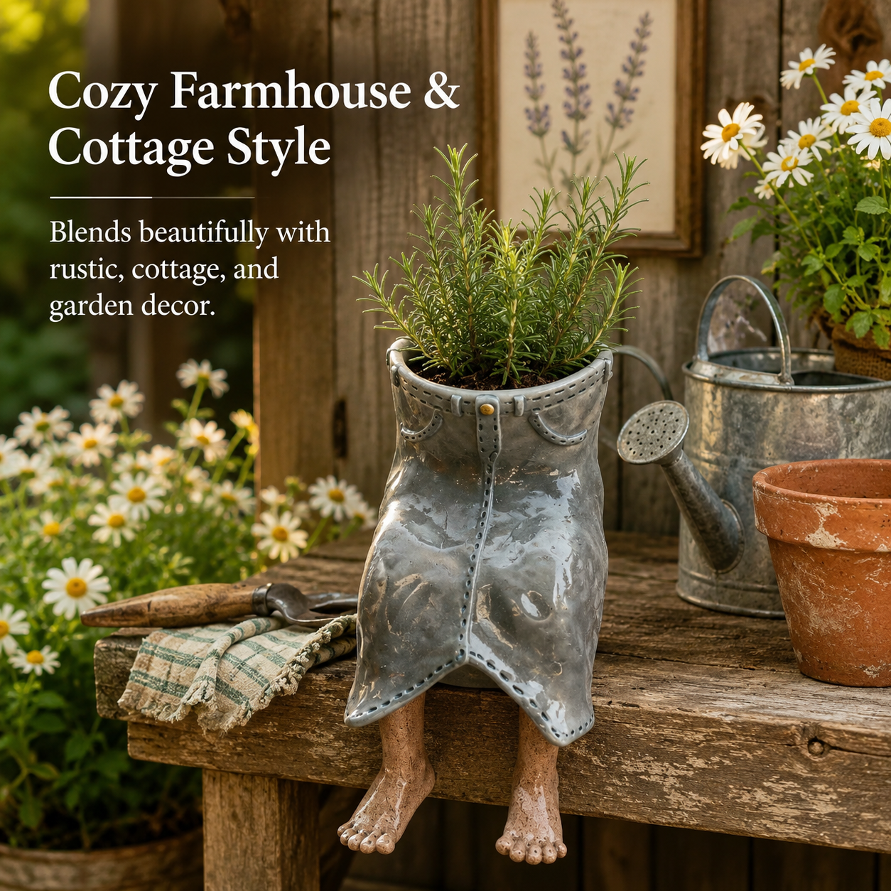 Whimsical Sitting Planter Pot