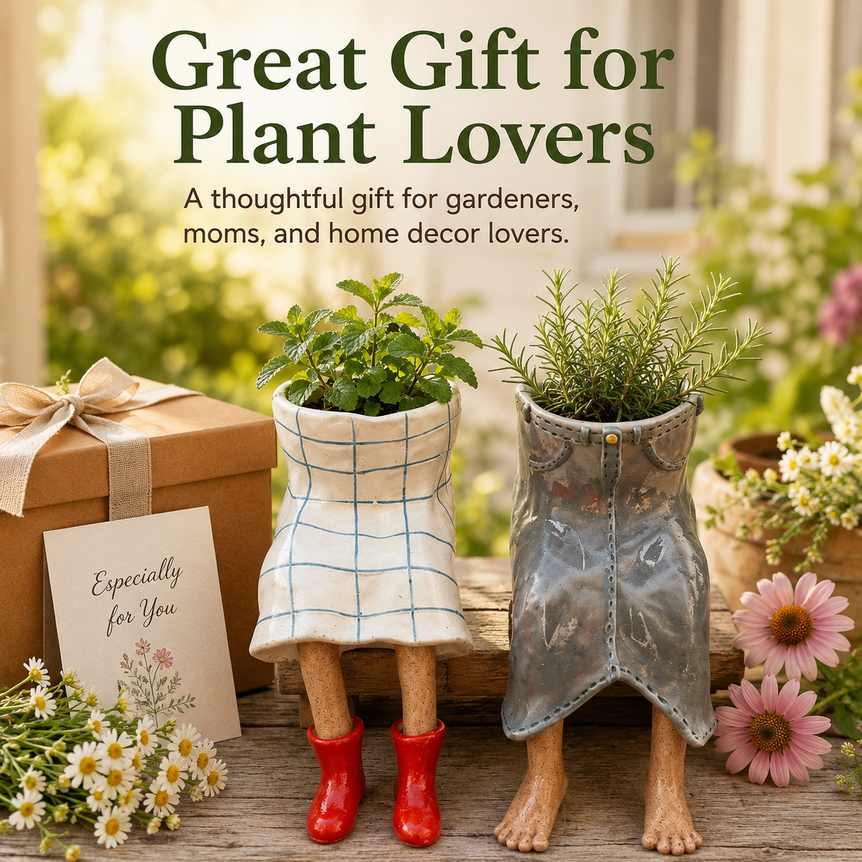 Whimsical Sitting Planter Pot