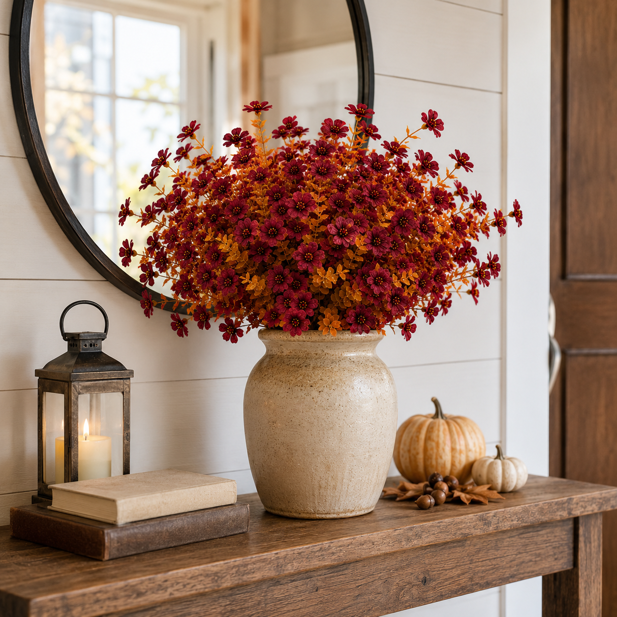6 Pack Artificial Fall Flowers for Outdoor Planters