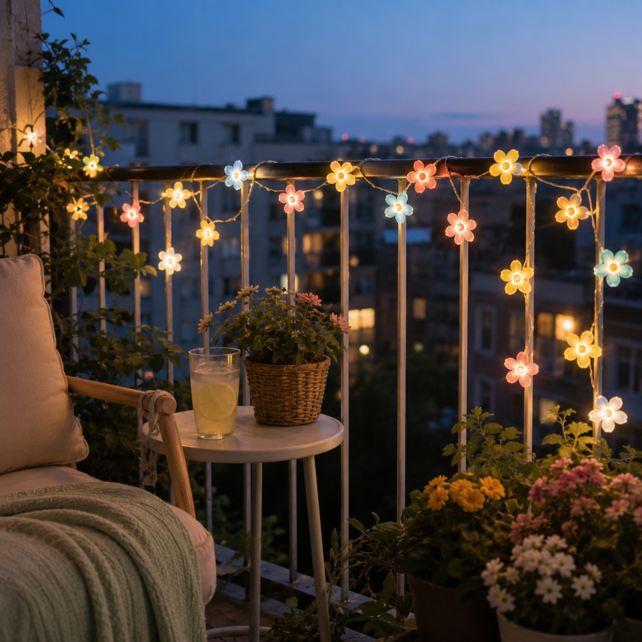 2-Pack Flower String Lights, 3m 30 LED  Floral Fairy Lights