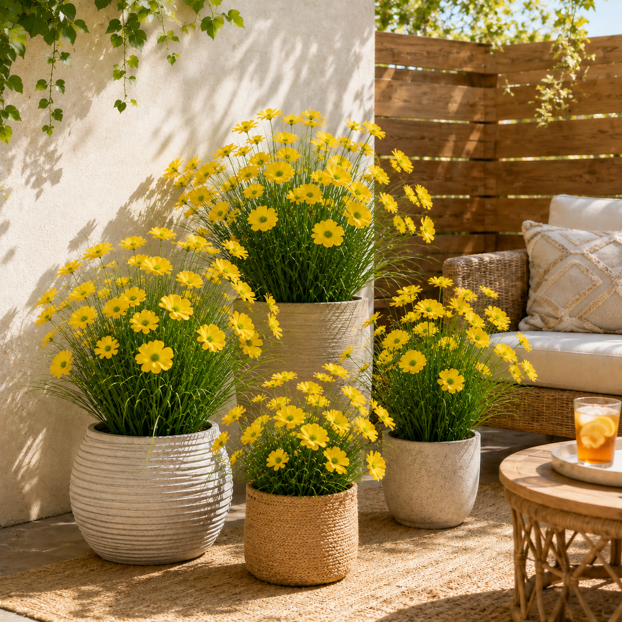 23.6 in Yellow Faux Flower Grass Bundle