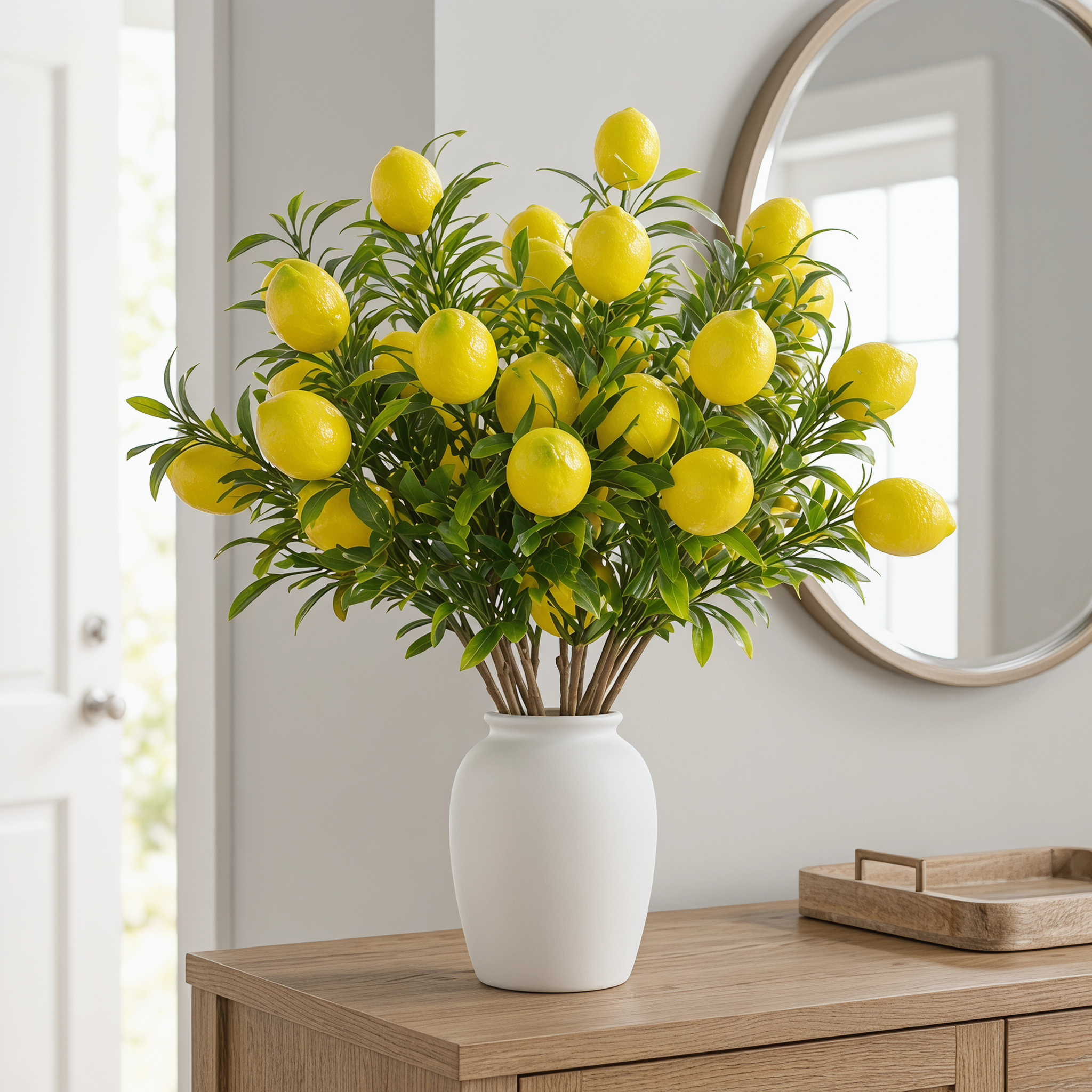 2-Pack 7-Head Artificial Lemon Fruit Stems