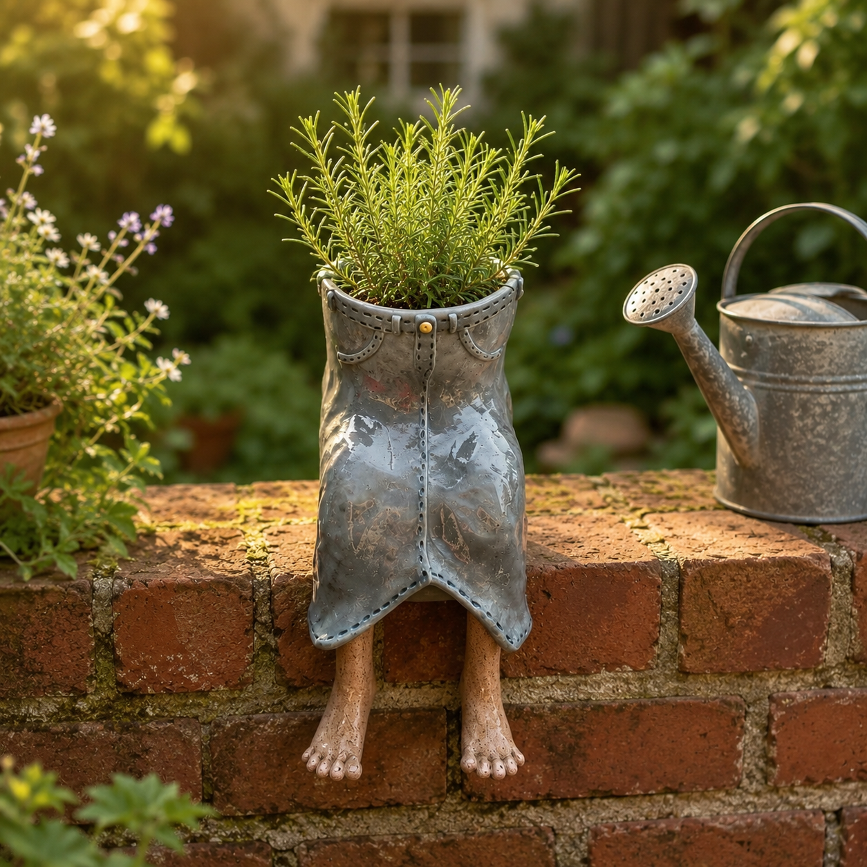 Whimsical Sitting Planter Pot