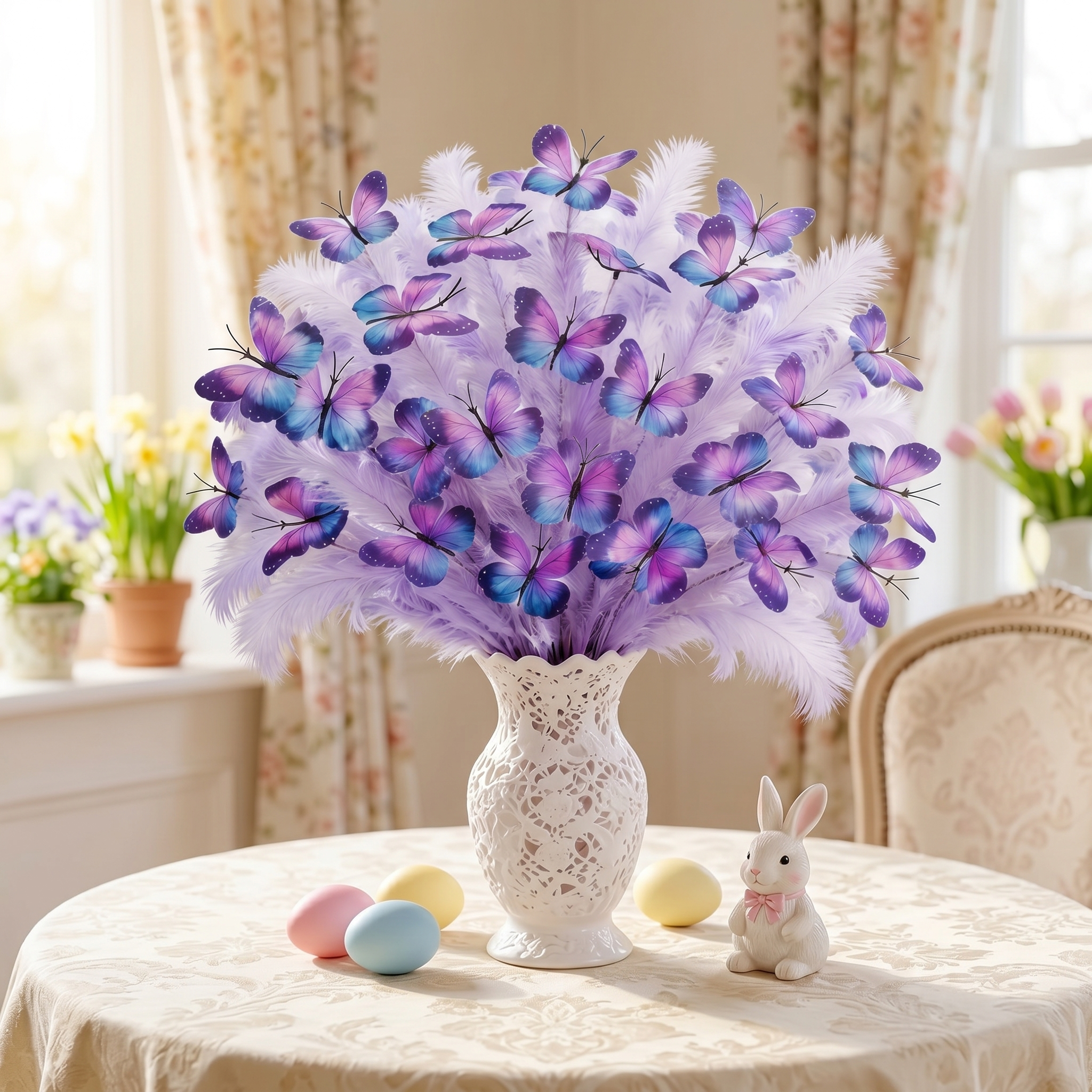 3-Piece Purple Butterfly Faux Floral Stems