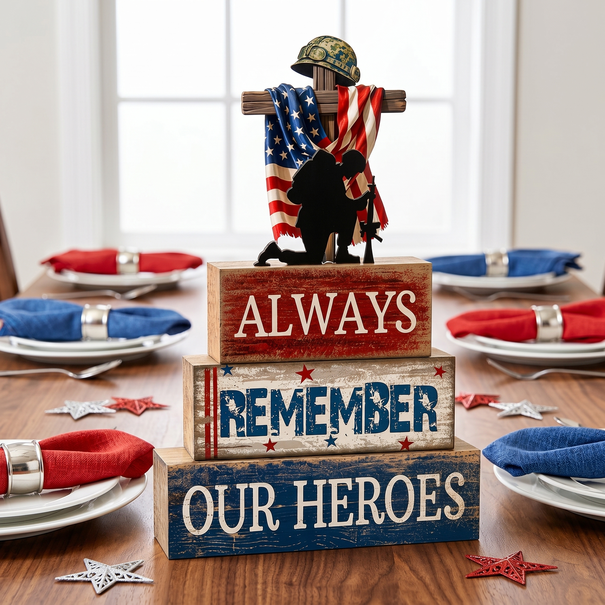 Patriotic Wooden Tabletop Decor