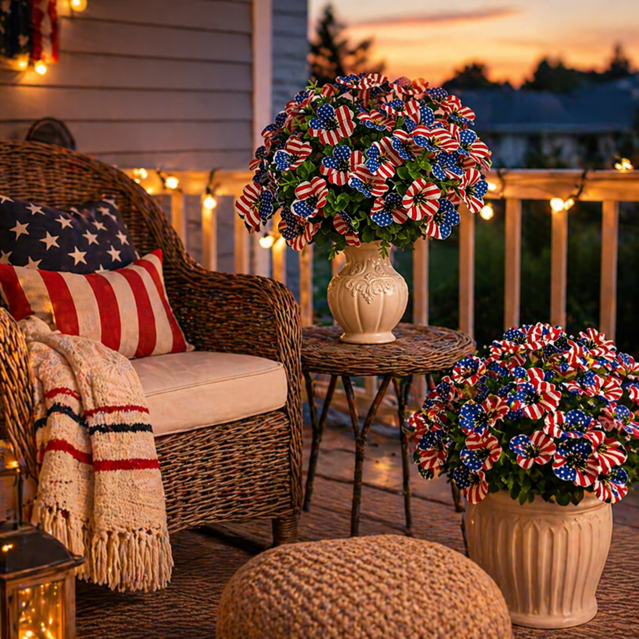 30-Piece Patriotic Artificial Flower Stems