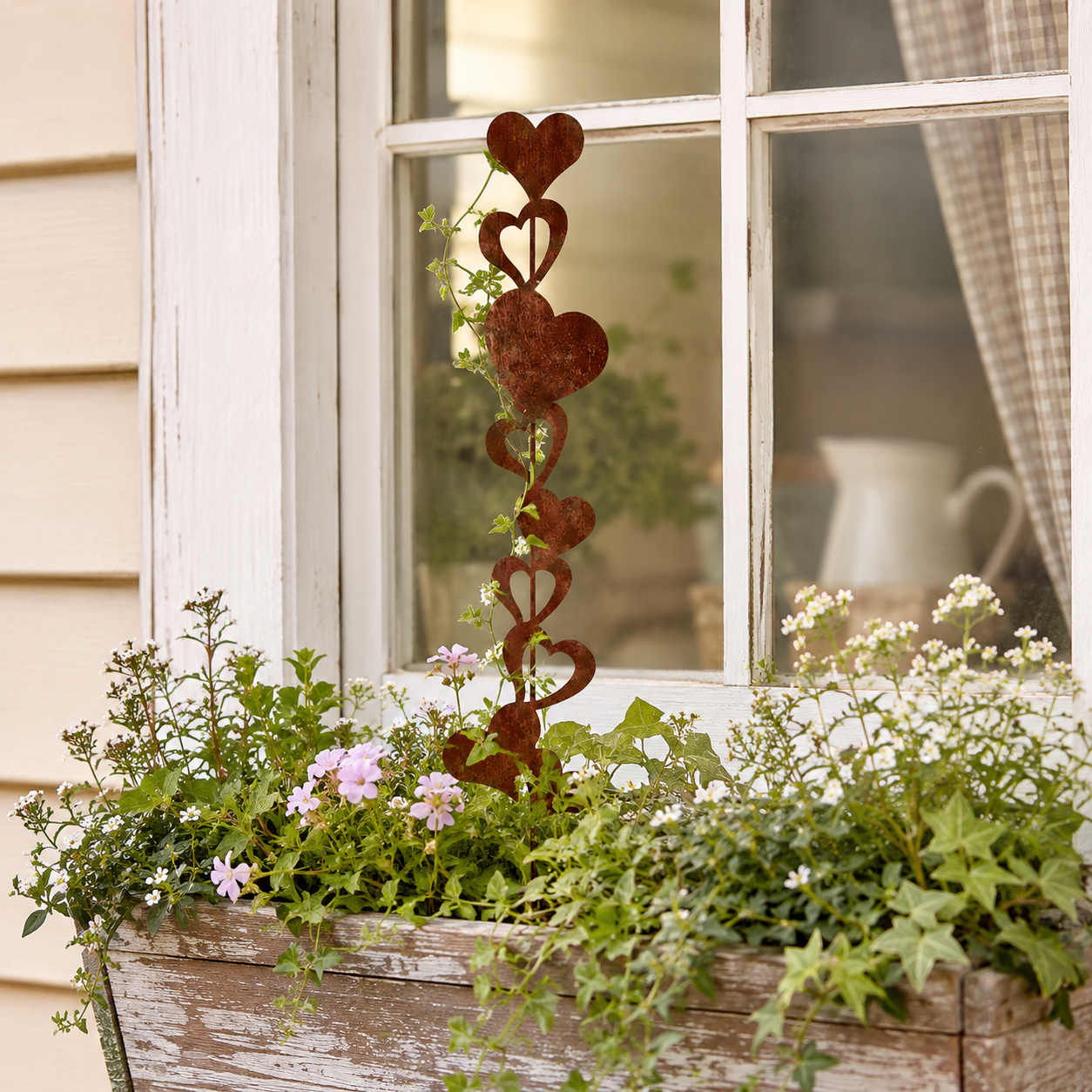 Rustic Heart Metal Garden Stake Decor