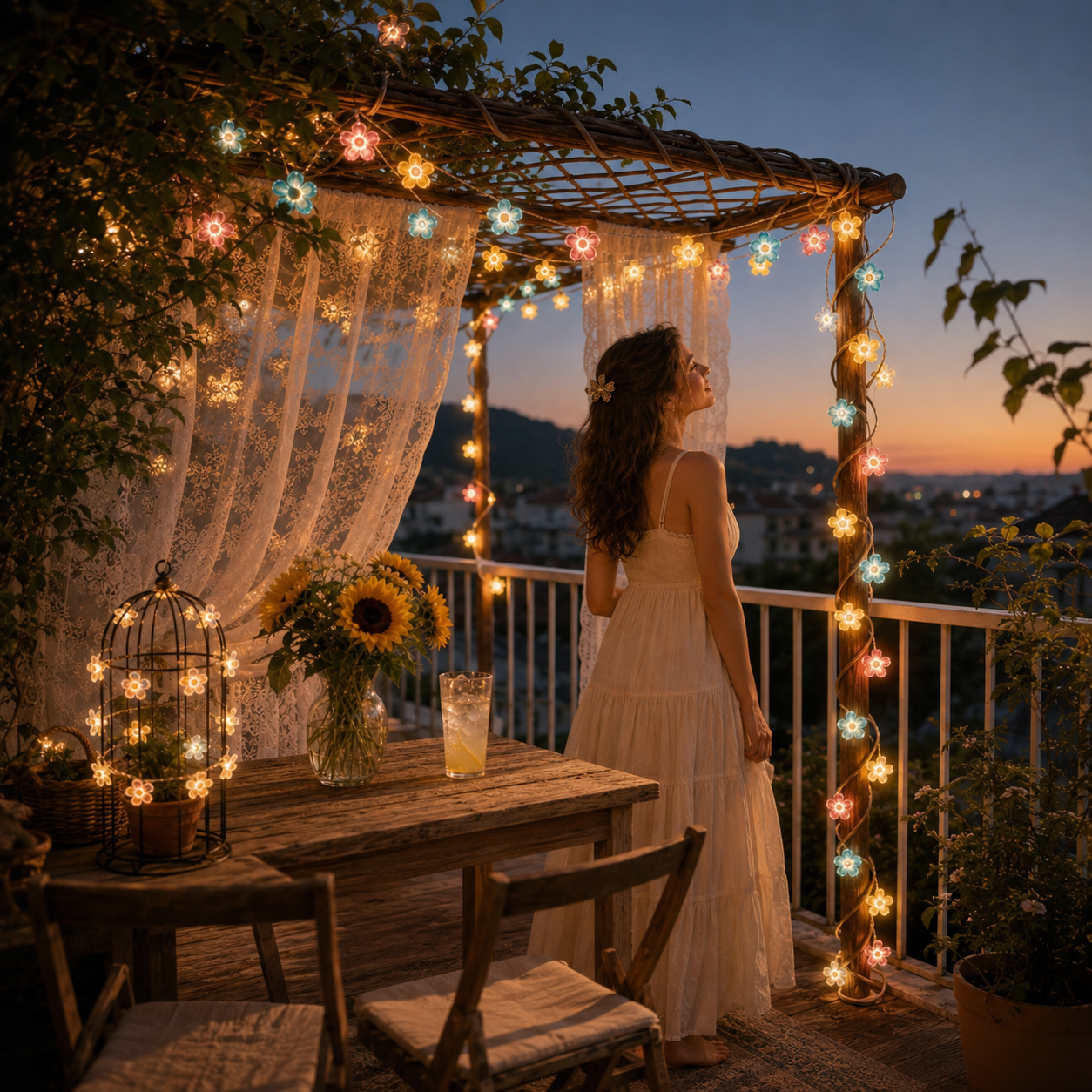 2-Pack Flower String Lights, 3m 30 LED  Floral Fairy Lights