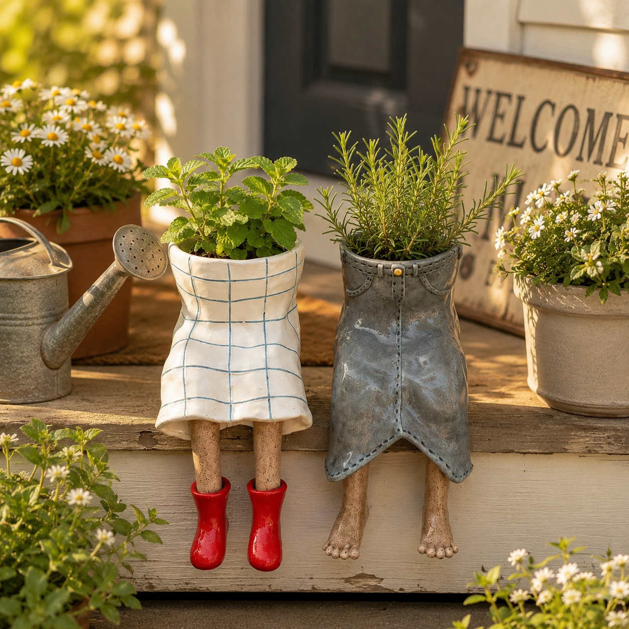 Whimsical Sitting Planter Pot