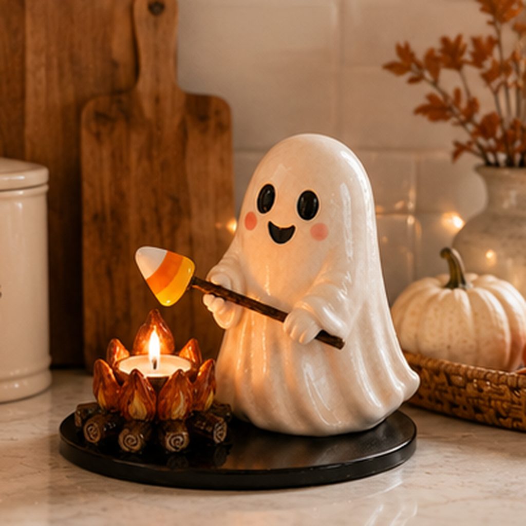Cute Ghost Campfire Tealight Holder