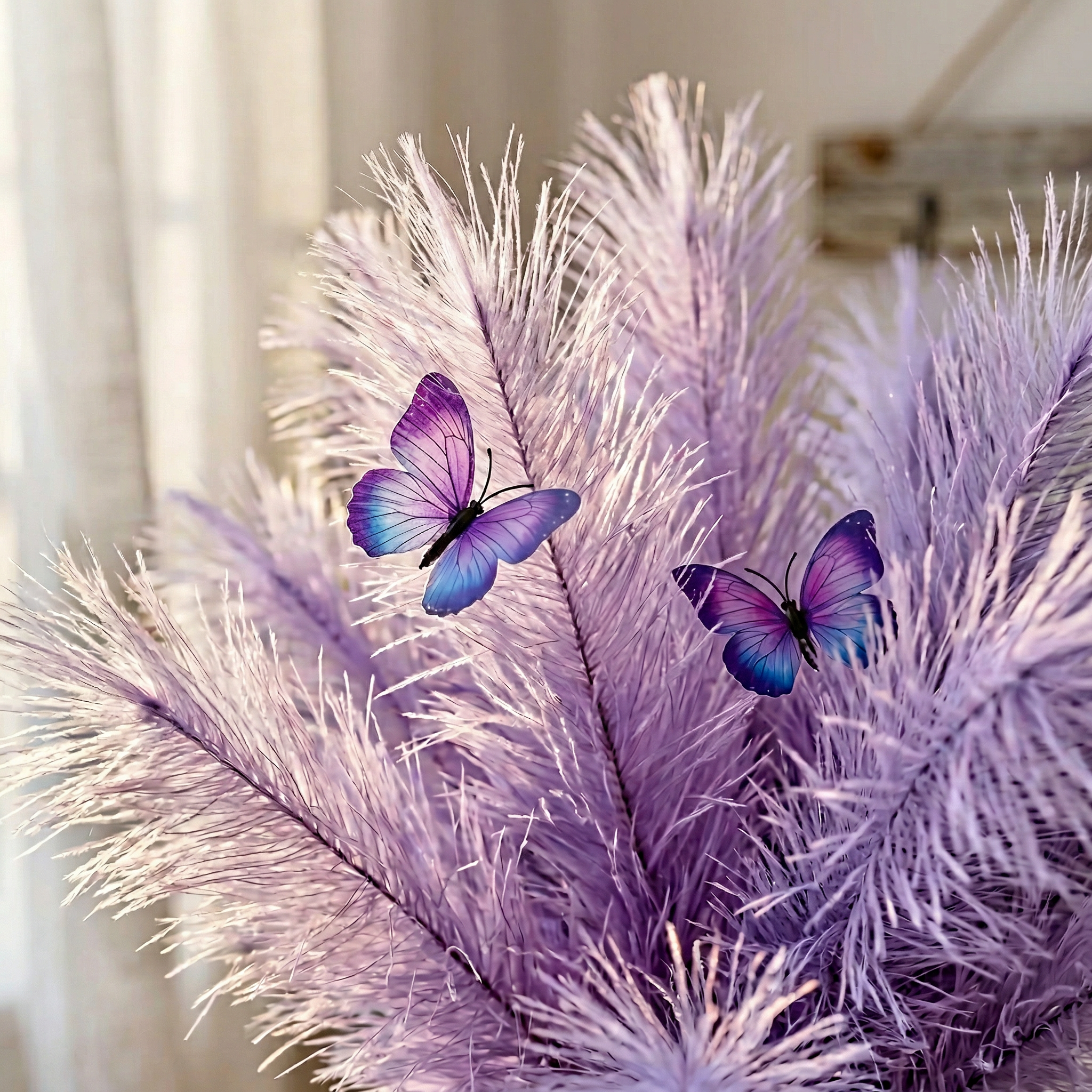 3-Piece Purple Butterfly Faux Floral Stems
