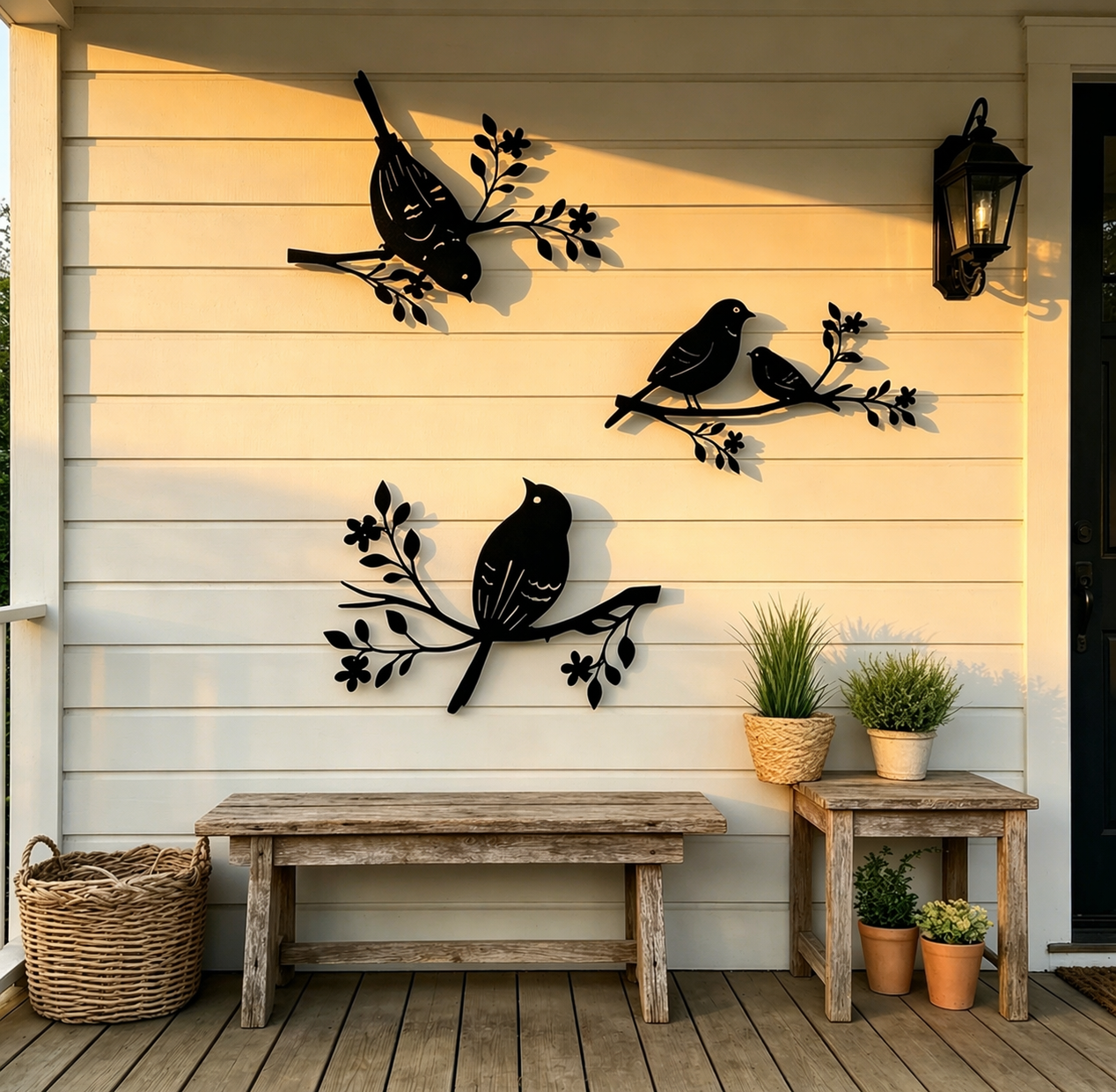 3-Piece Metal Bird Wall Art Decor