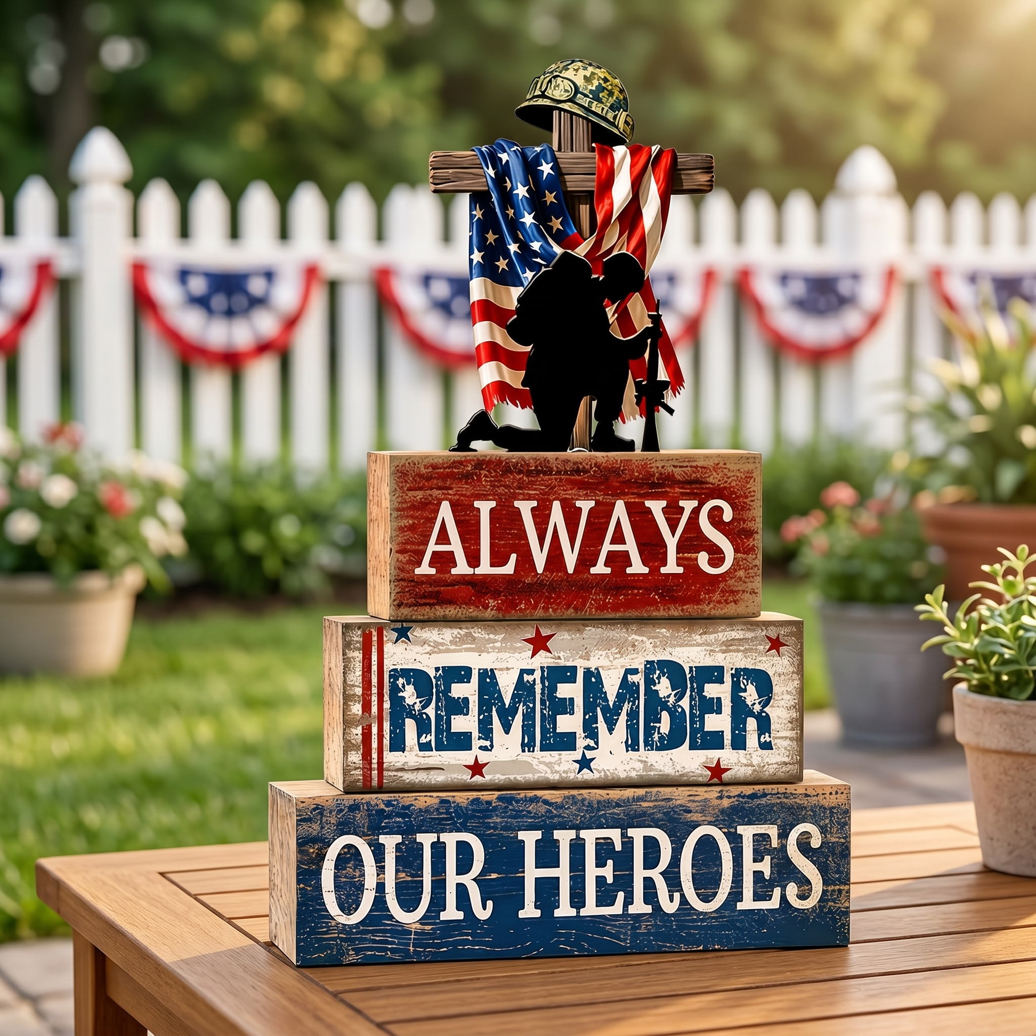 Patriotic Wooden Tabletop Decor