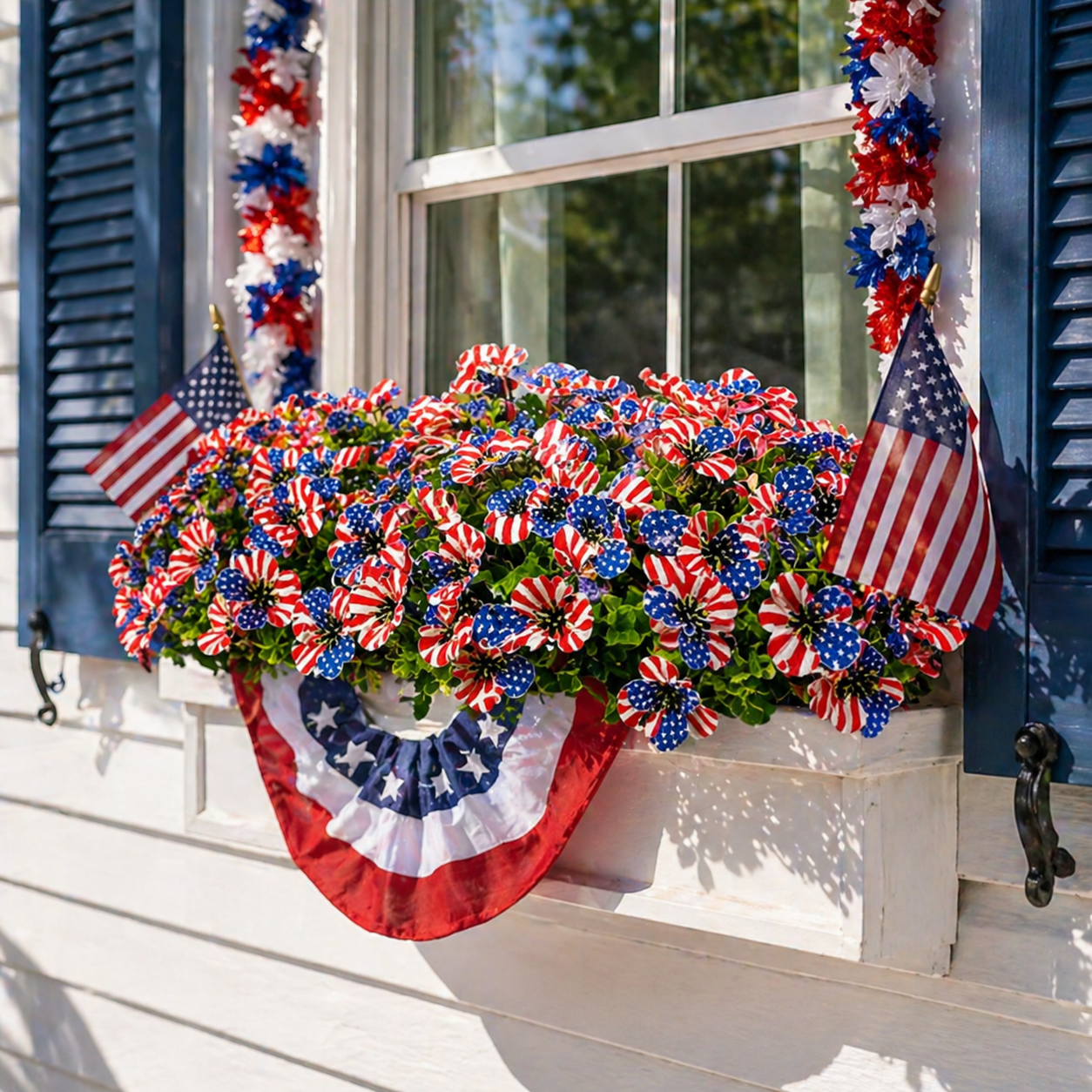 30-Piece Patriotic Artificial Flower Stems