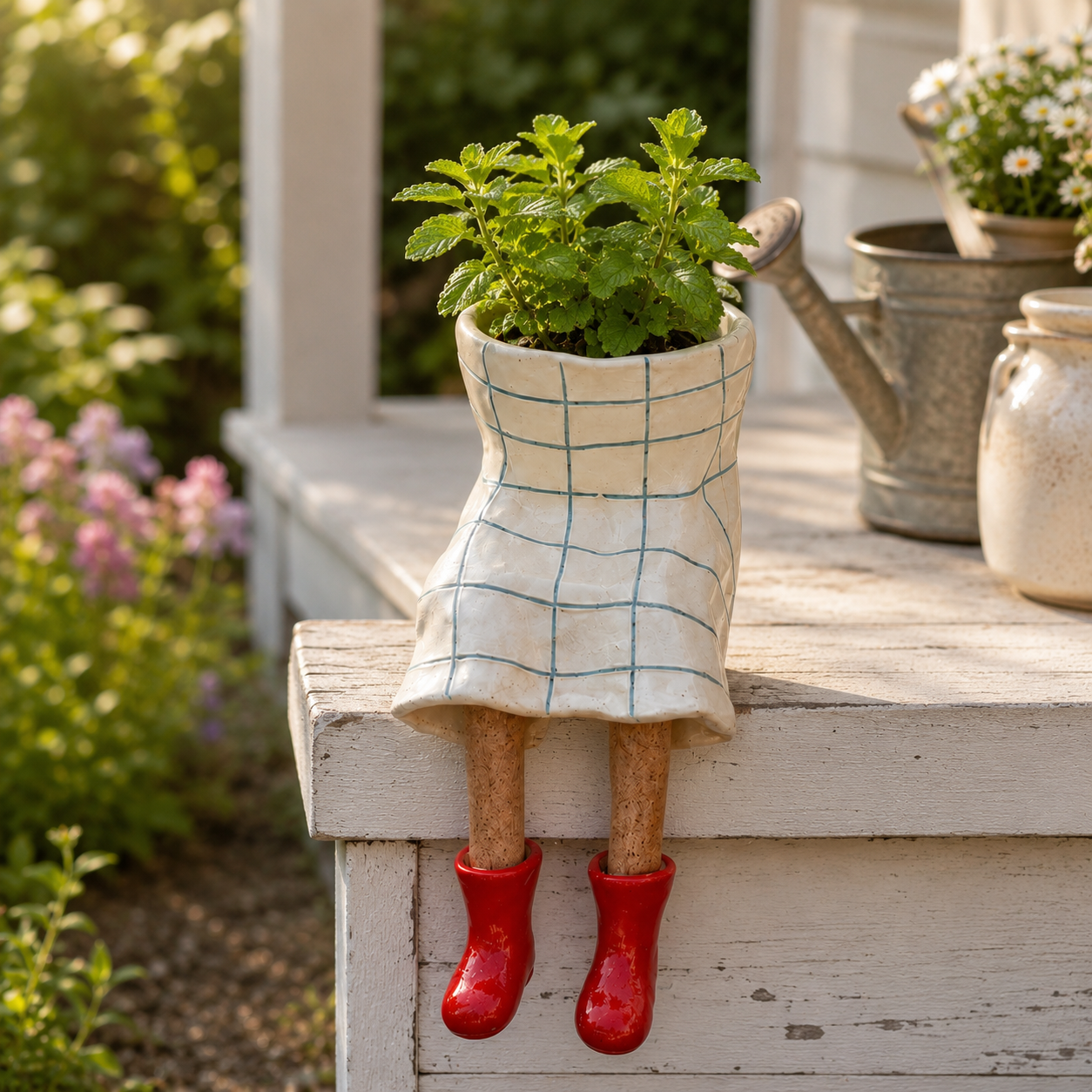 Whimsical Sitting Planter Pot