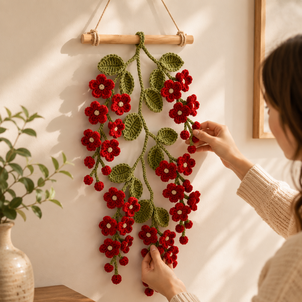 Crochet Flower Wall Hanging Decor