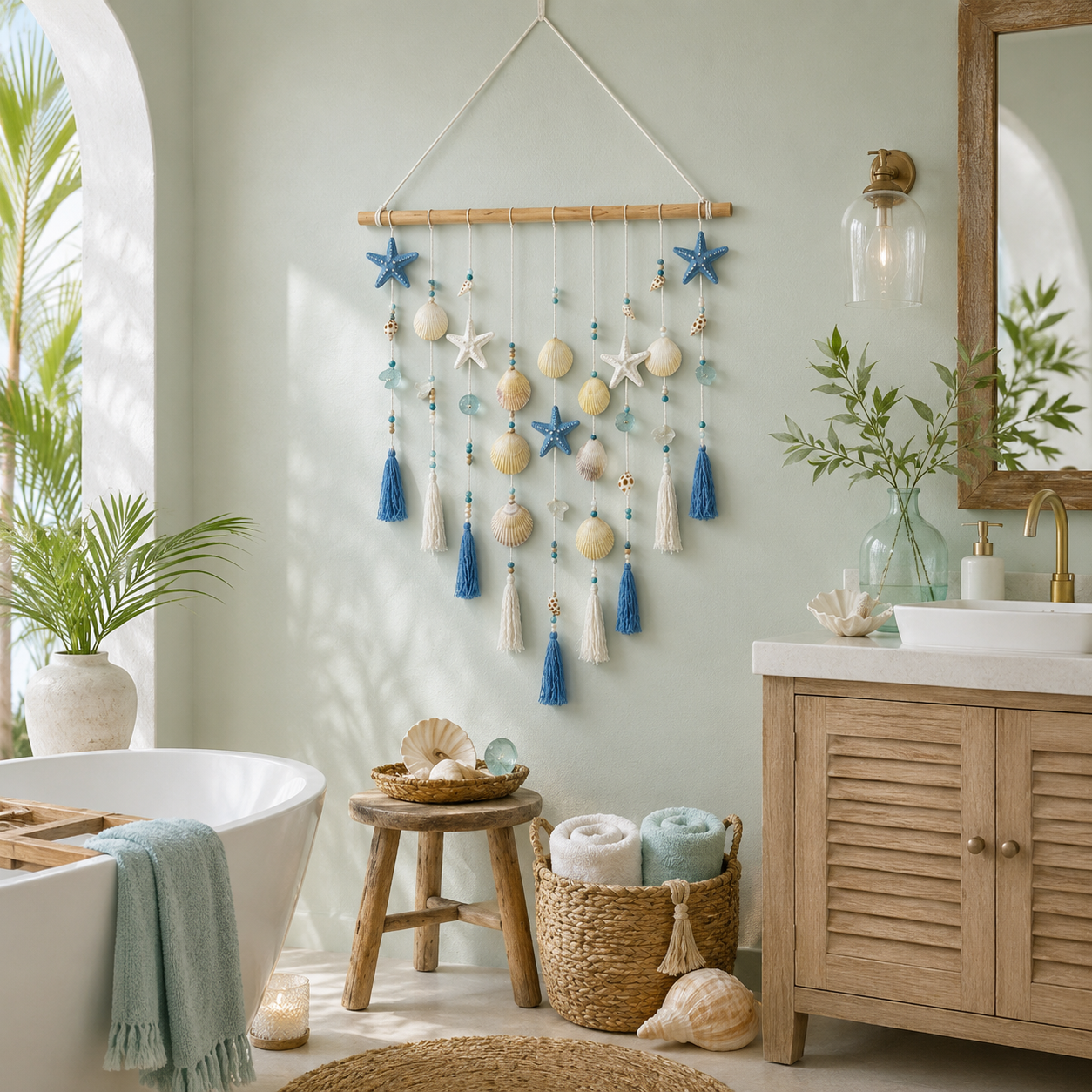 Lighted Coastal Seashell Wall Hanging Decor