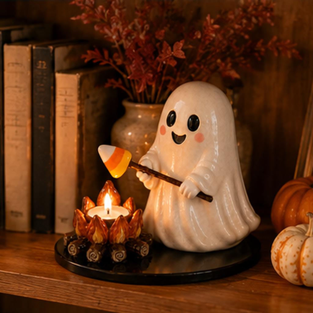 Cute Ghost Campfire Tealight Holder
