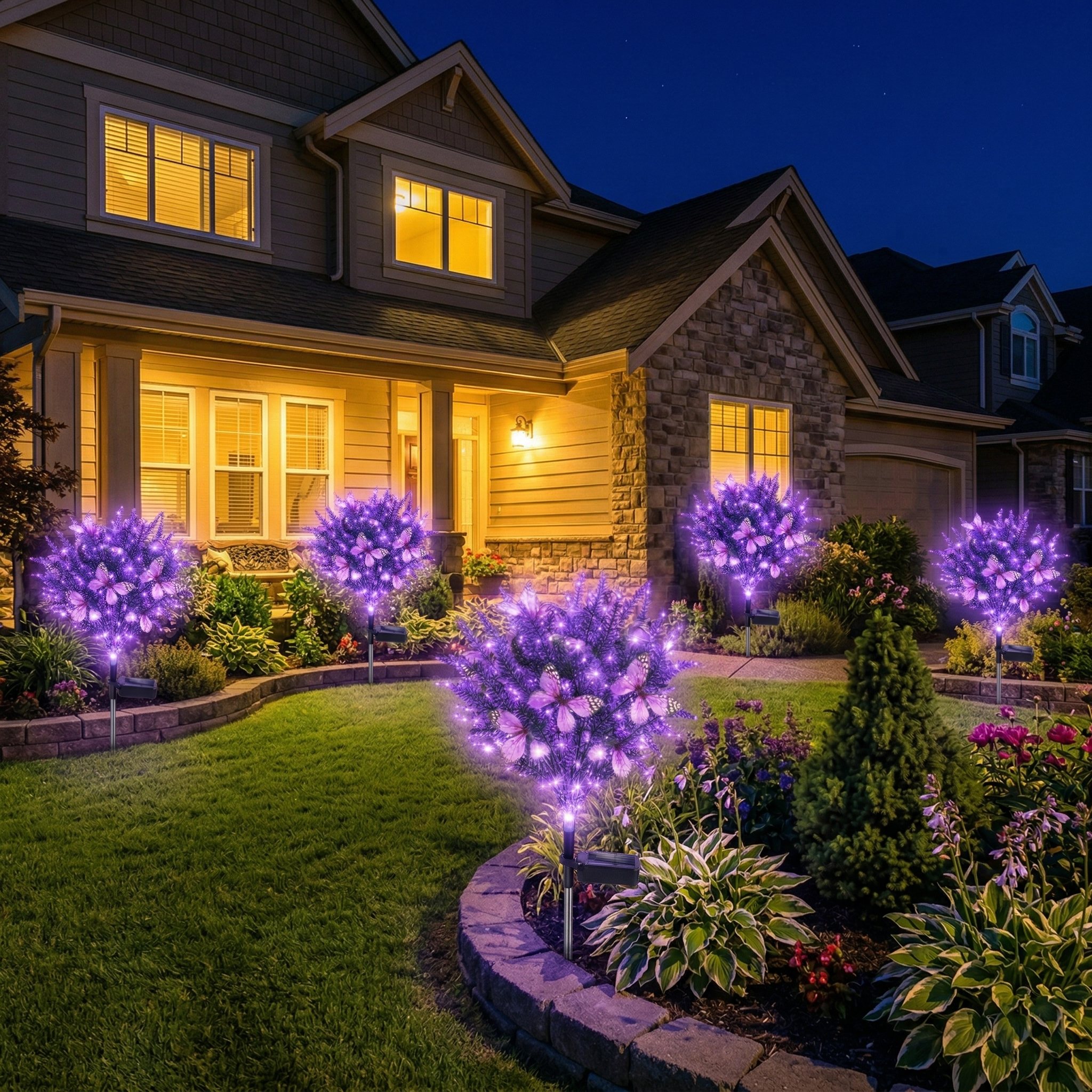 Solar Lavender Butterfly Garden Stake Light