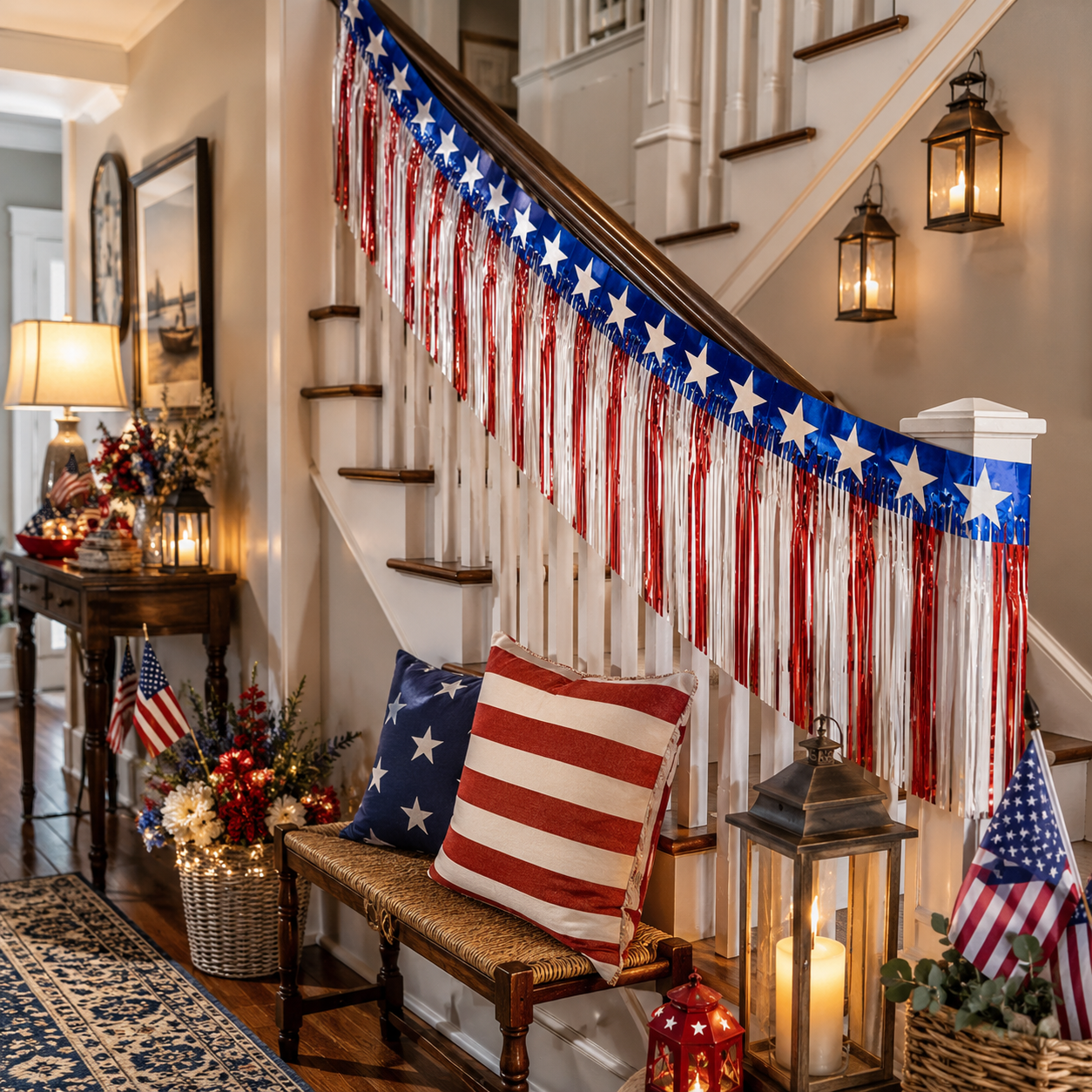 2-Pack Patriotic Red, White & Blue Fringe Banner