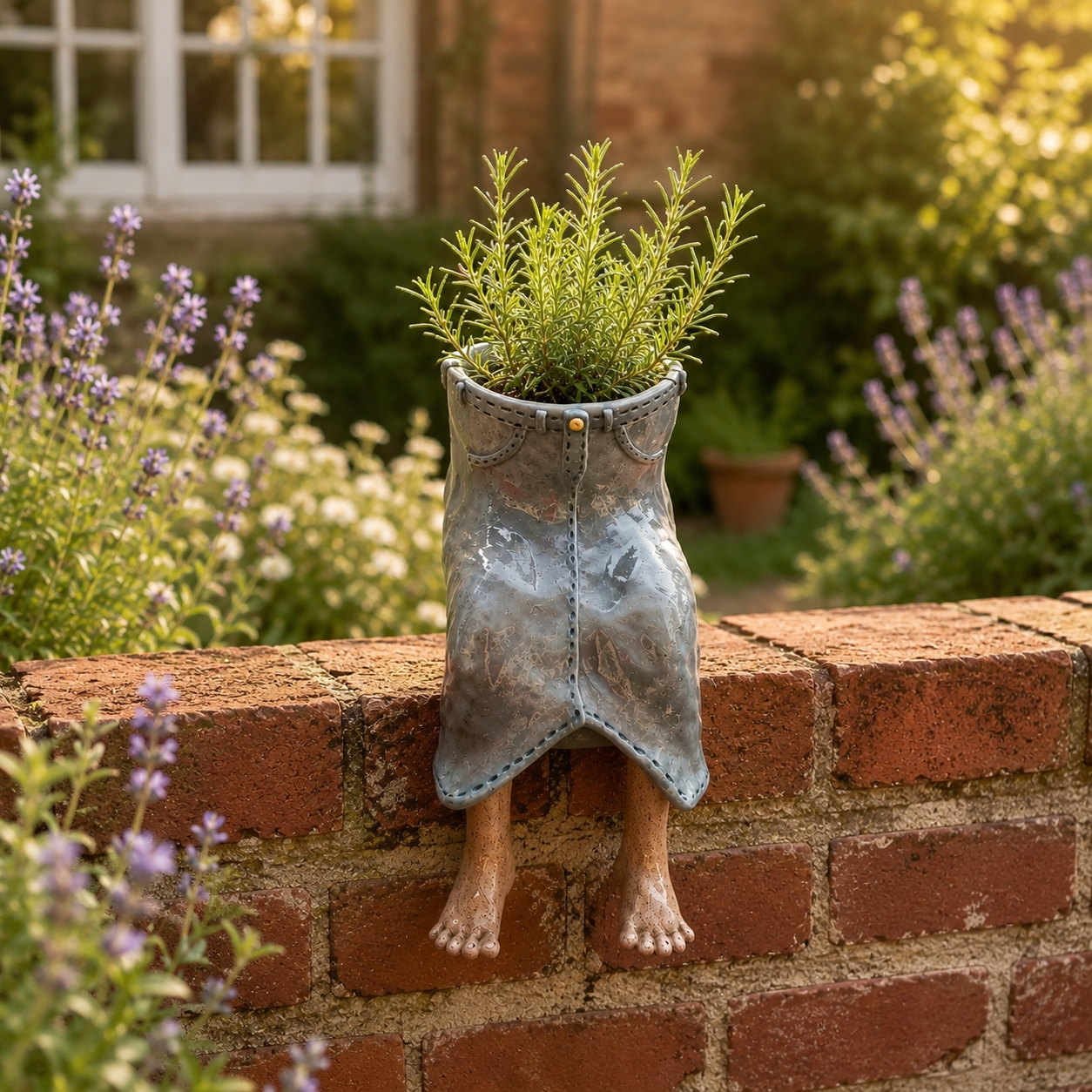 Whimsical Sitting Planter Pot